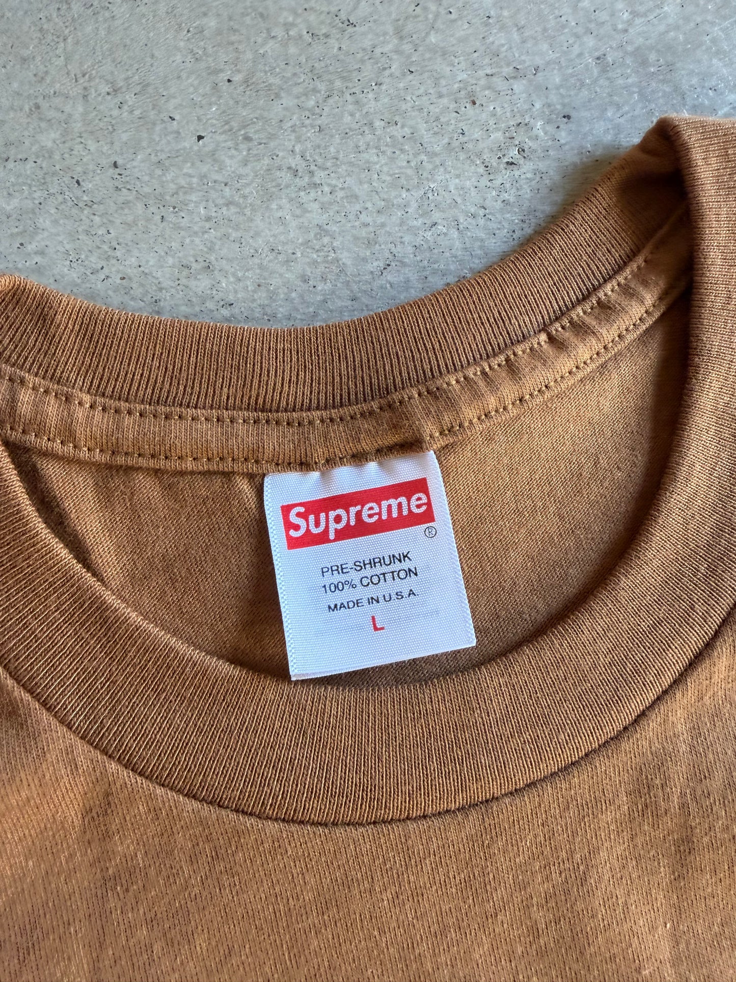 Supreme Arabic Logo Tee Light Brown Sz L/XL