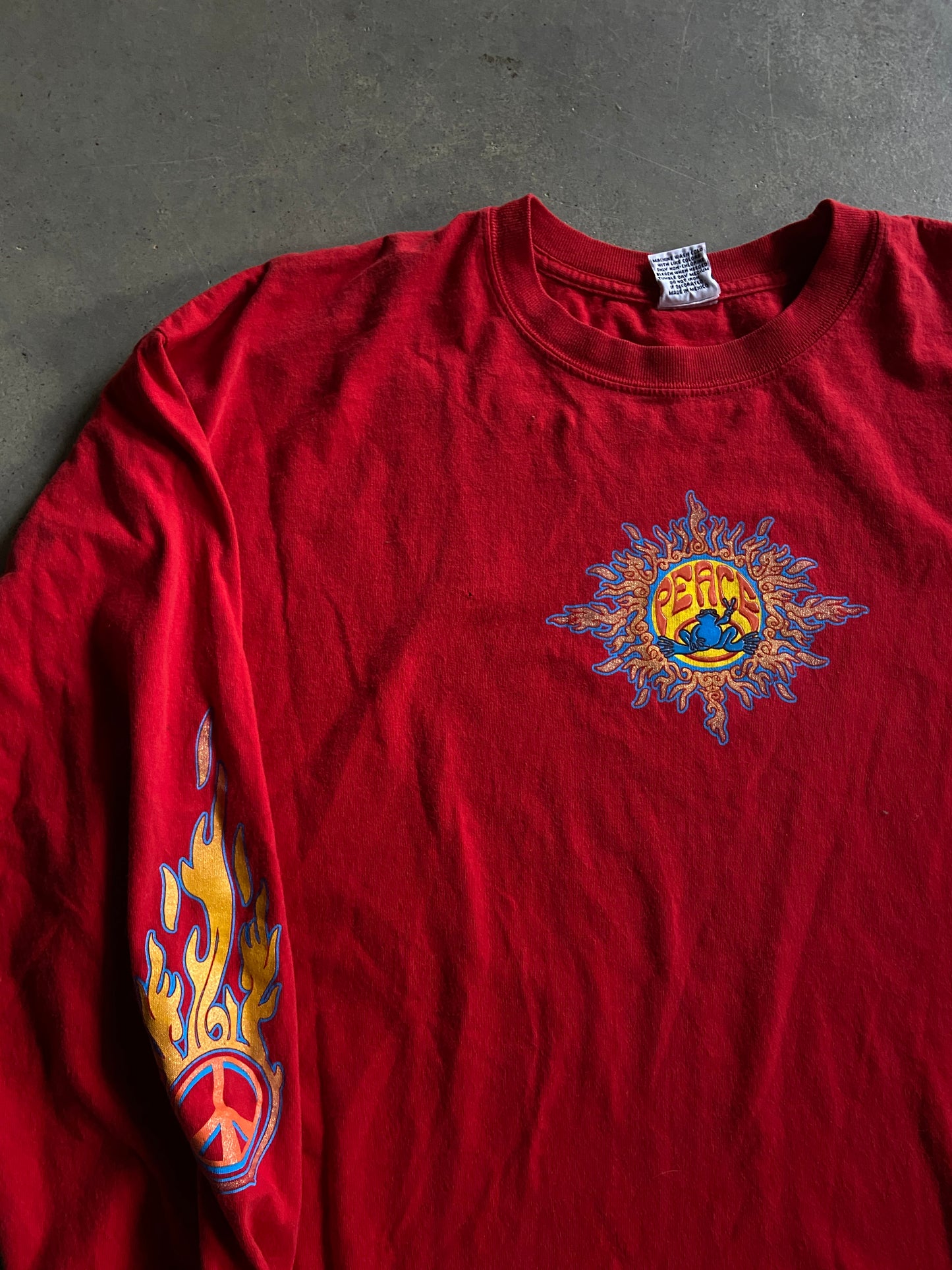 Y2K Peace Frogs LS Tee Sz 2XL