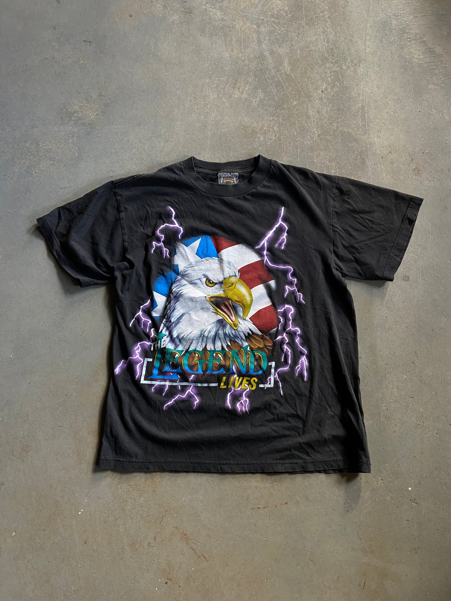 VTG Eagle The Legend Lives Thunder Tee Sz L