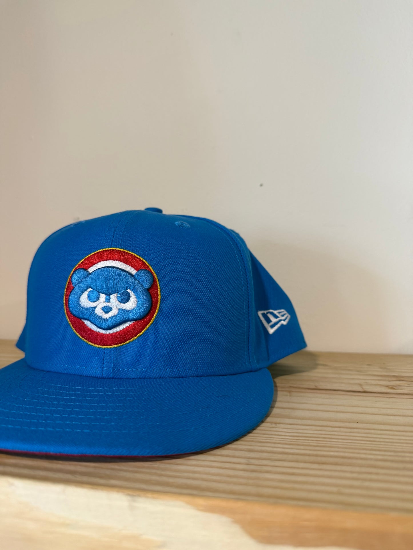 Chicago Cubs Red Brim Fitted Hat Sz 7 3/8
