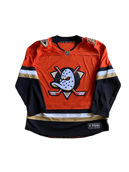 Preowned Anaheim Mighty Ducks Orange Jersey Sz XL