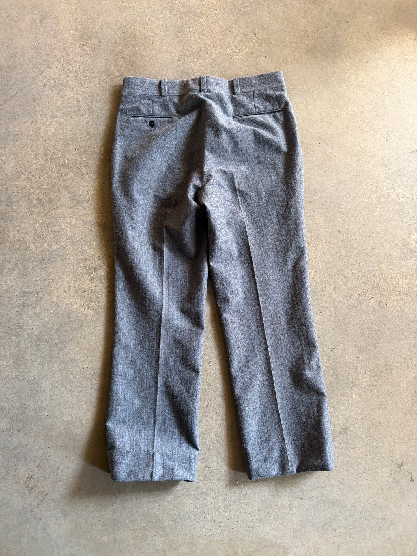 VTG Blue Gray Wool Trouser Pants Sz 34x30