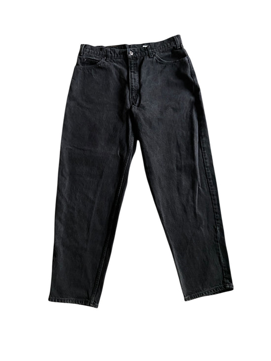 VTG Levis 560 Black Denim Orange Tab Jeans Sz 38x30