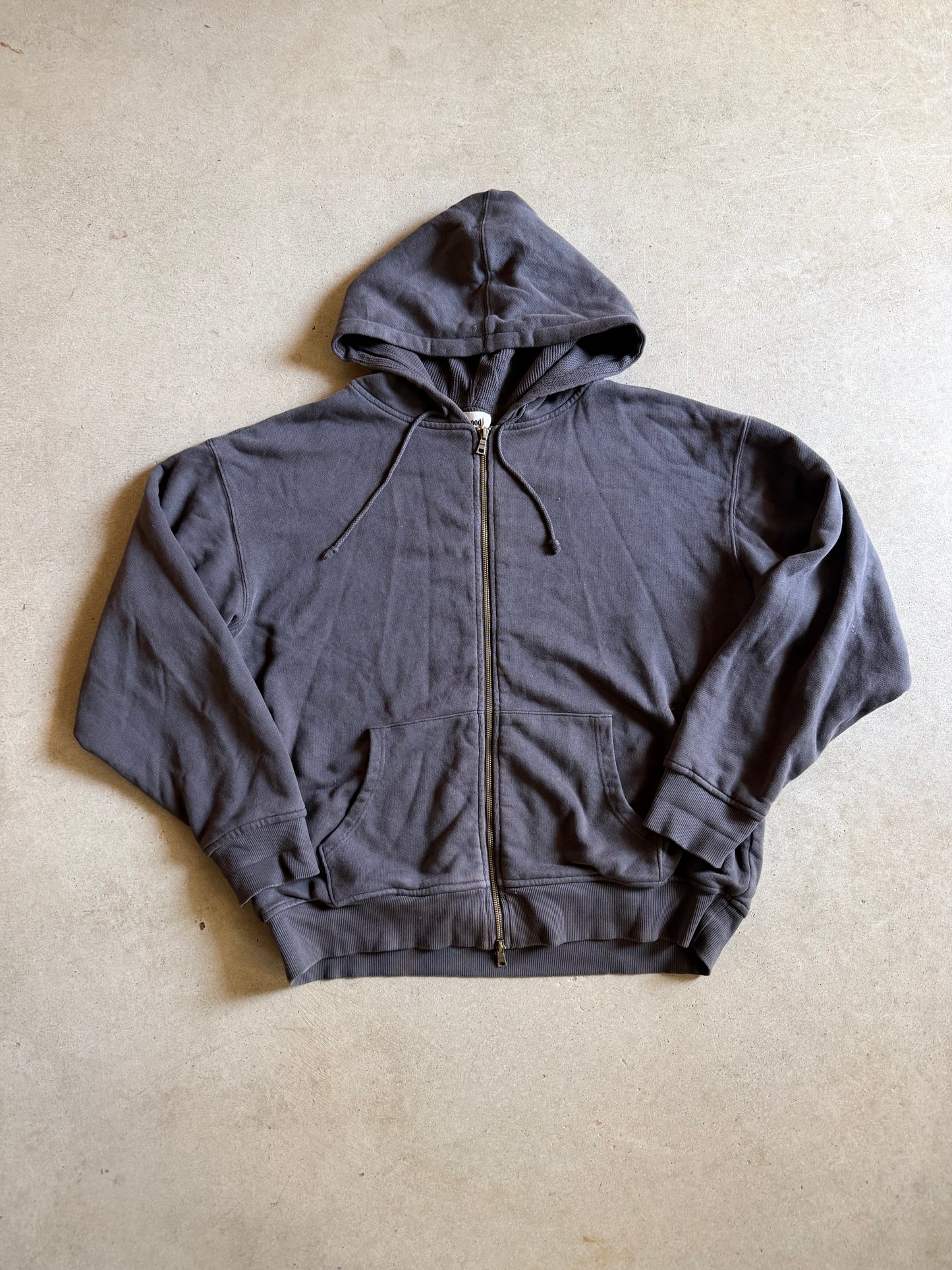 Elwood Faded Black Zip Up Hoodie Sz M/L