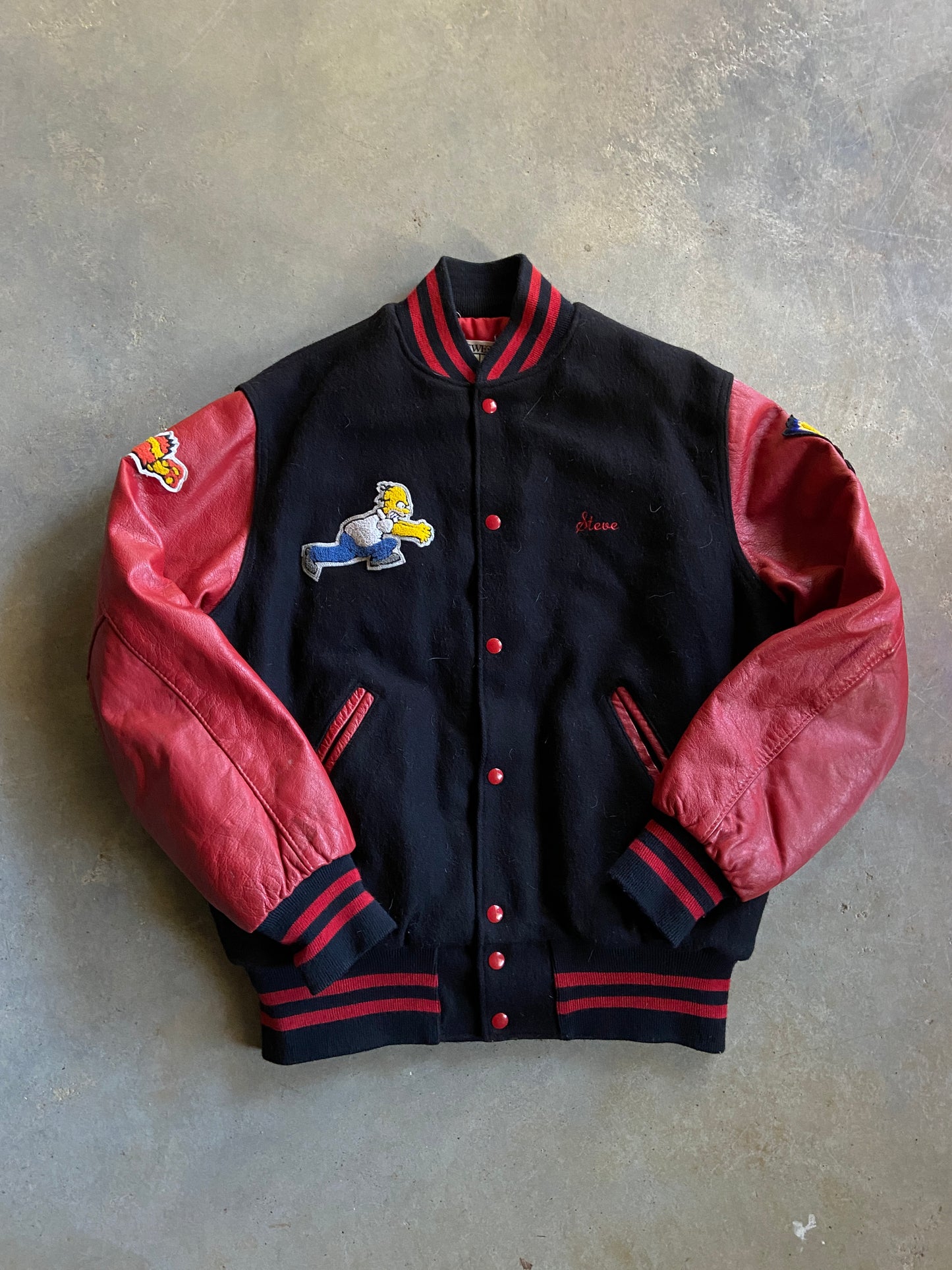 VTG Simpsons Cast and Crew Varsity Jacket Sz L