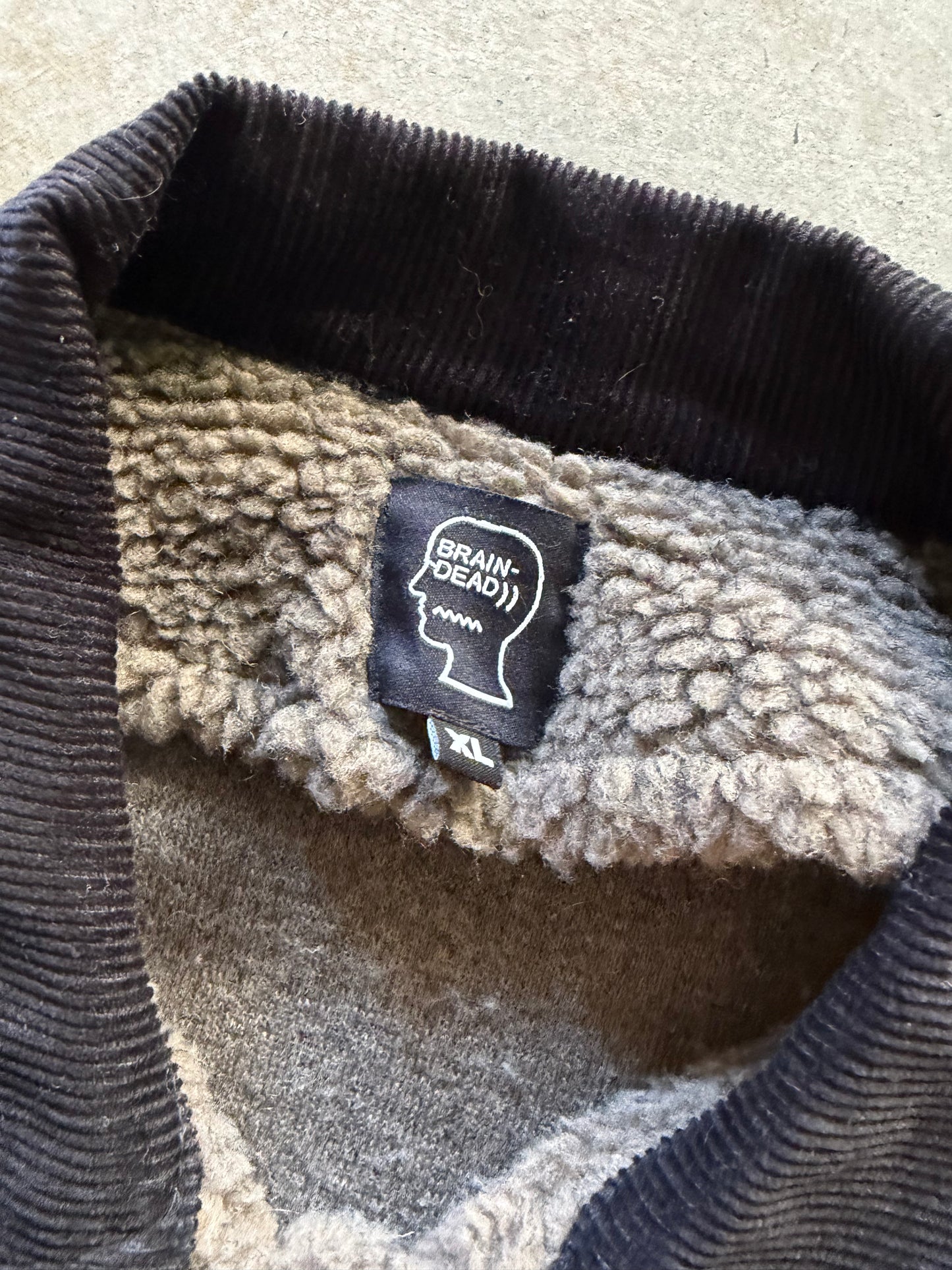 Brain Dead Dark Oatmeal Deep Pile Fleece Sz XL