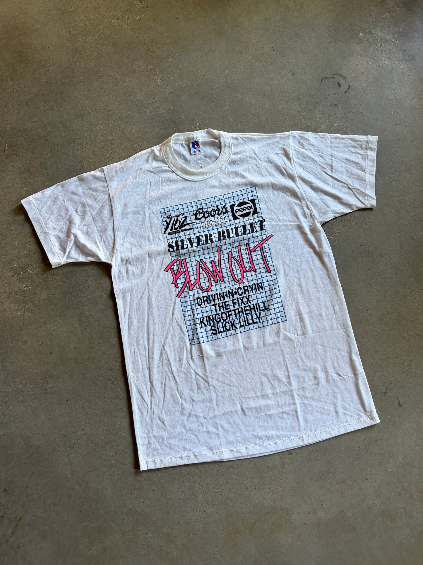 VTG Coors Silver Bullets Blow Out Festival Tee Sz Med