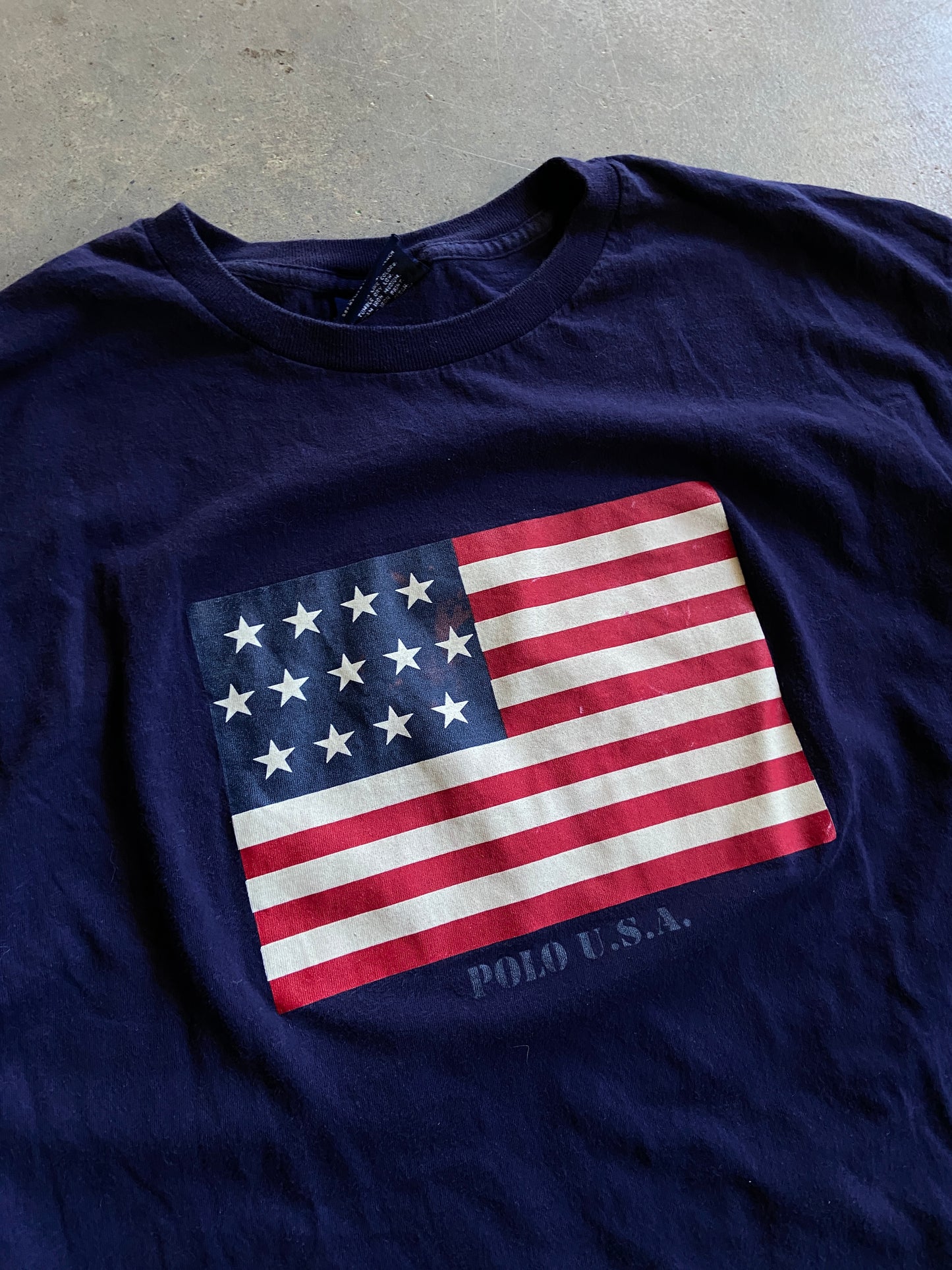 VTG Polo Sport Flag Tee Sz M