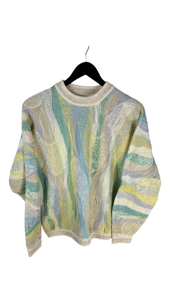 VTG Pastel Coogi 3D Embroidery Sweater Sz Med