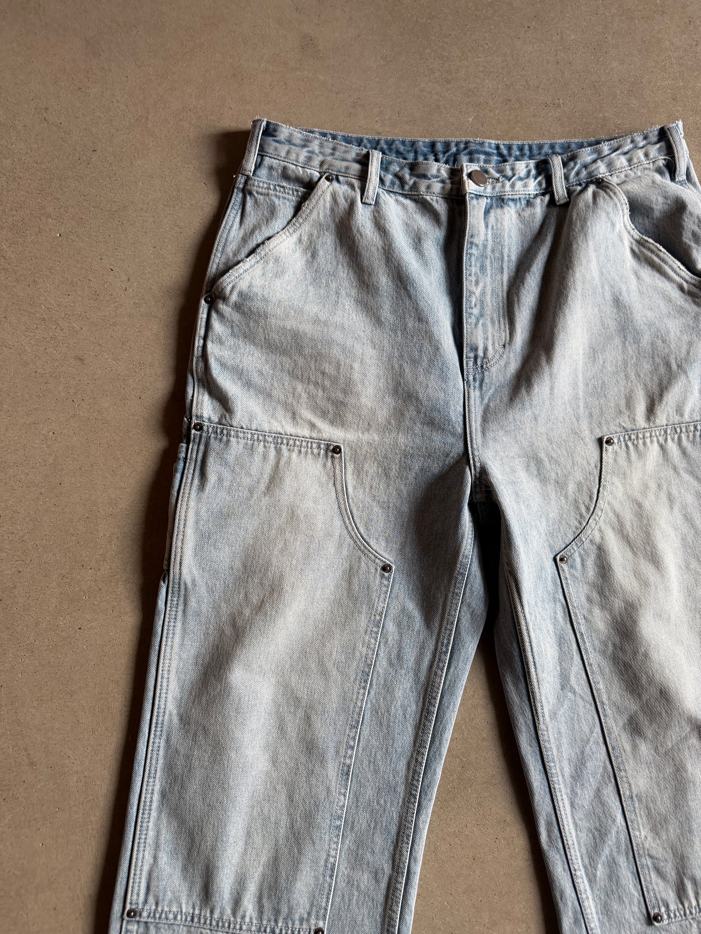 Elwood Light Wash Double Knee Denim Jeans Sz 36x32