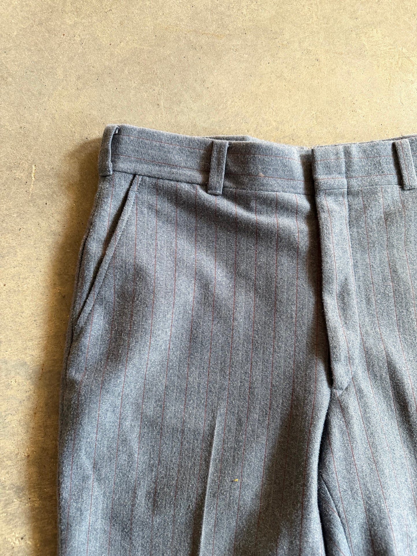 VTG Blue Gray Wool Trouser Pants Sz 34x30