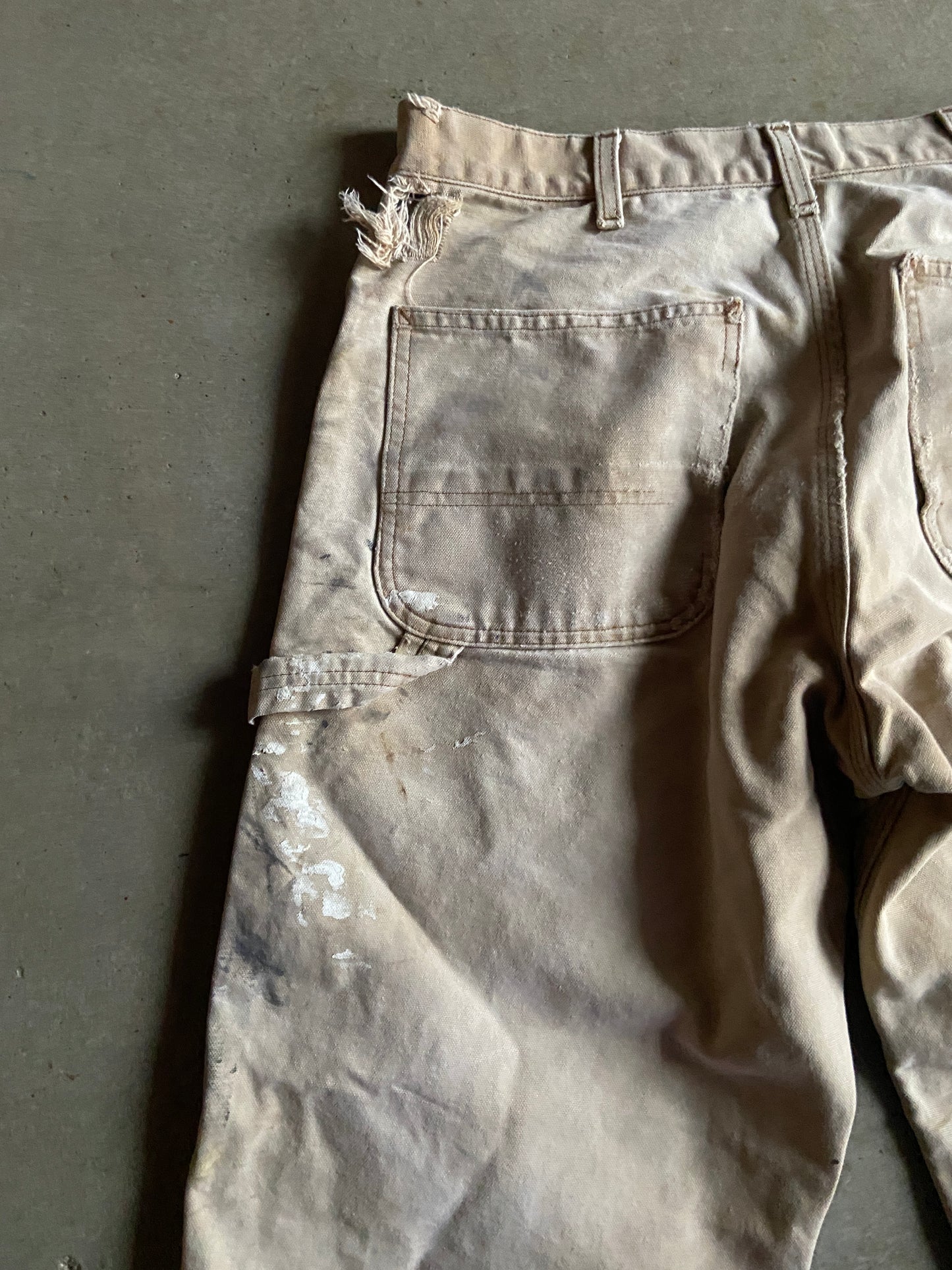 VTG Heavily Distressed Carhartt Canvas Pants Sz 34x28