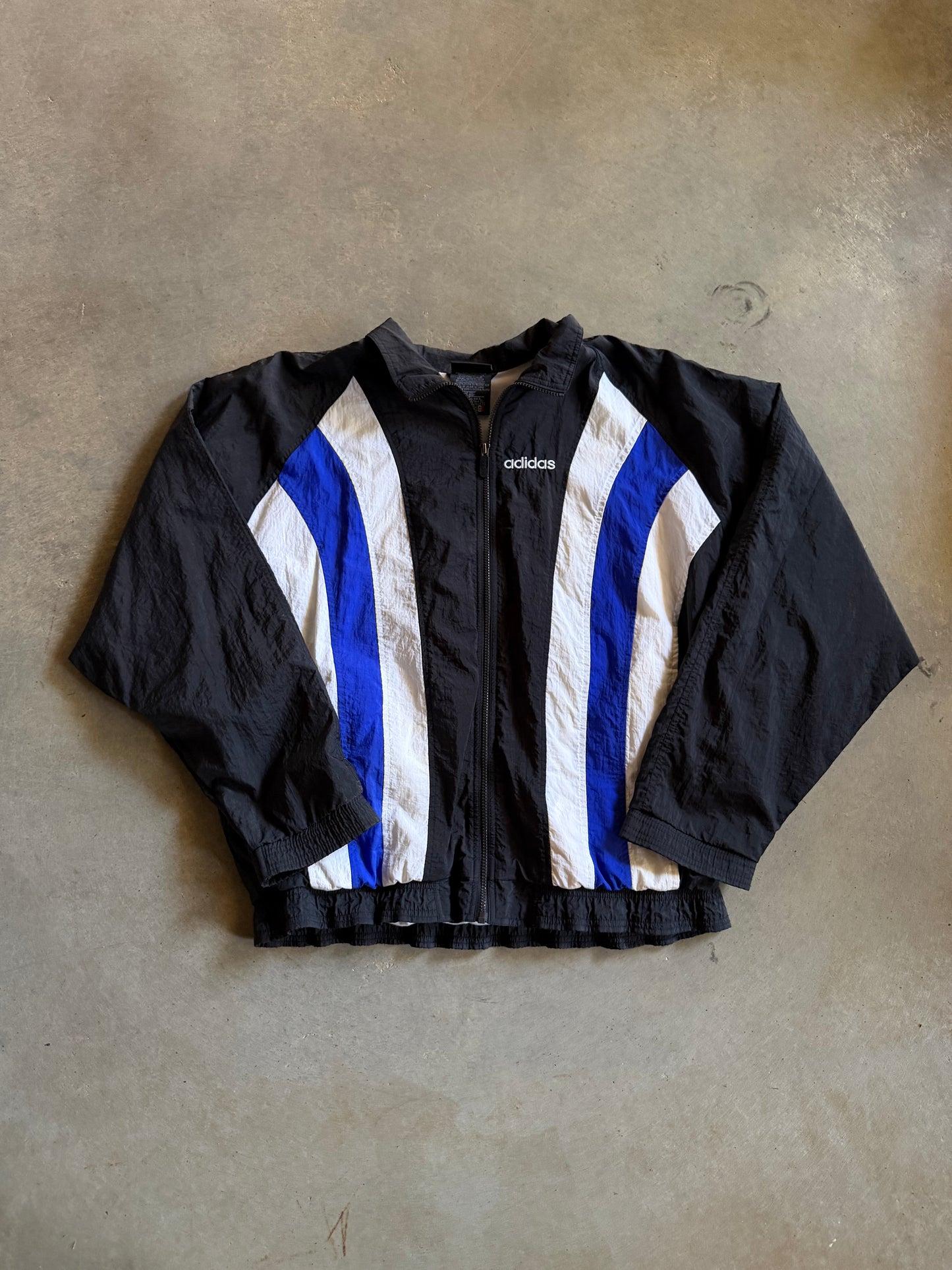 VTG Adidas Blue/White Windbreaker Jacket Sz XL