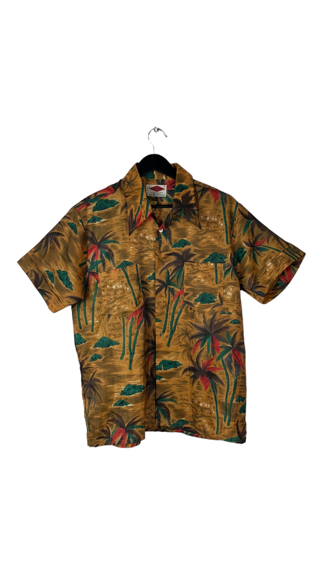 VTG Bobscott Tan Hawaiian Shirt Sz M