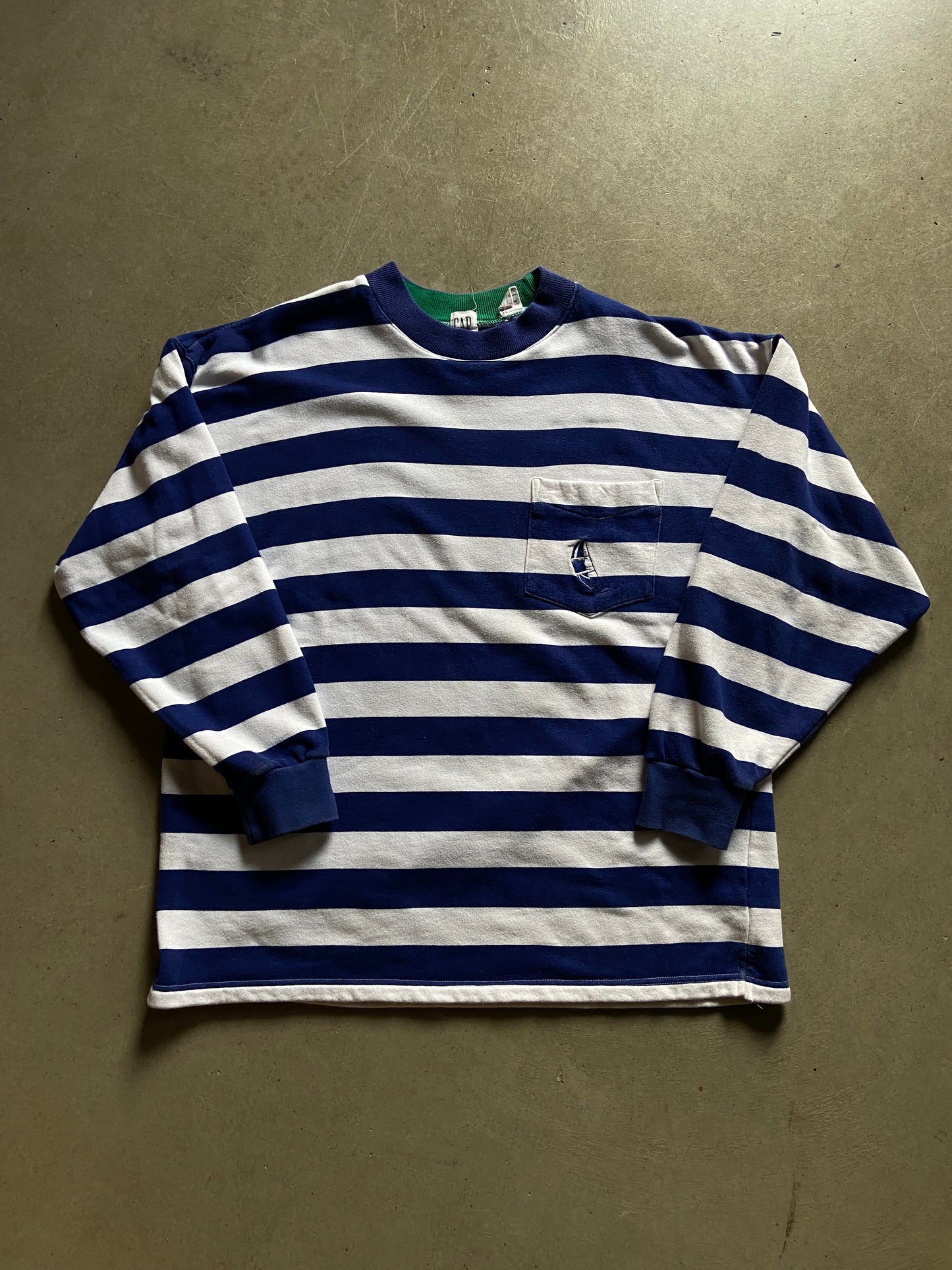 Gap Sail Blue Stripe Sweatshirt Sz L