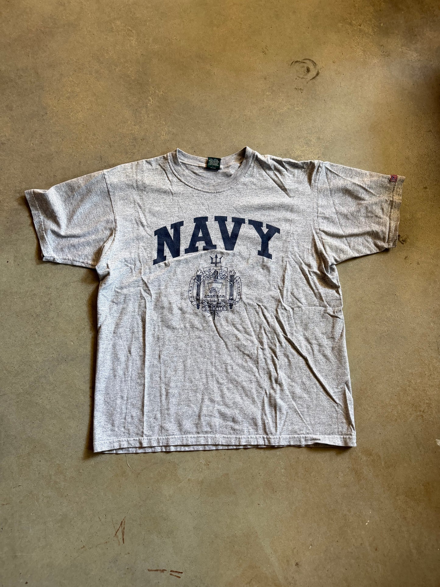 VTG Navy Collegiate Tee Sz L/XL