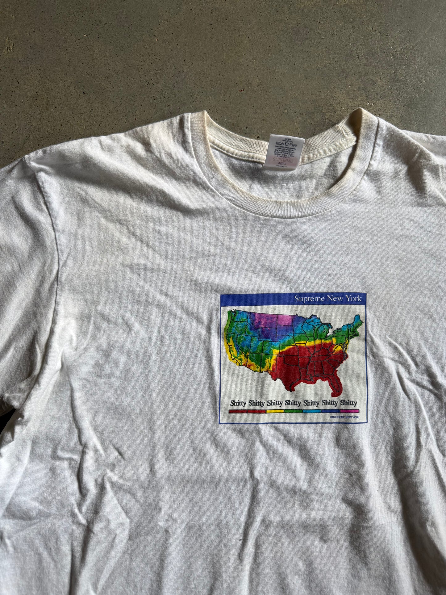 Supreme Weather Tee White Tee Sz M