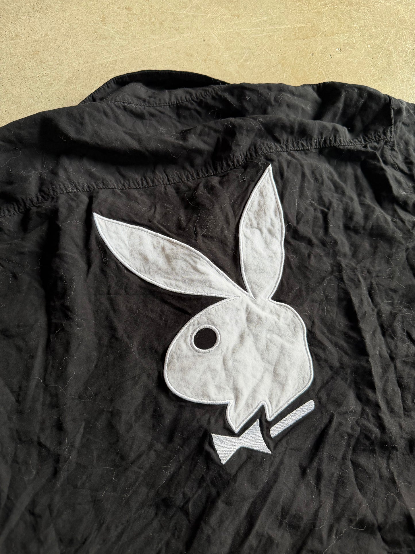 The Playboy Club Black Button Up Shirt Sz L