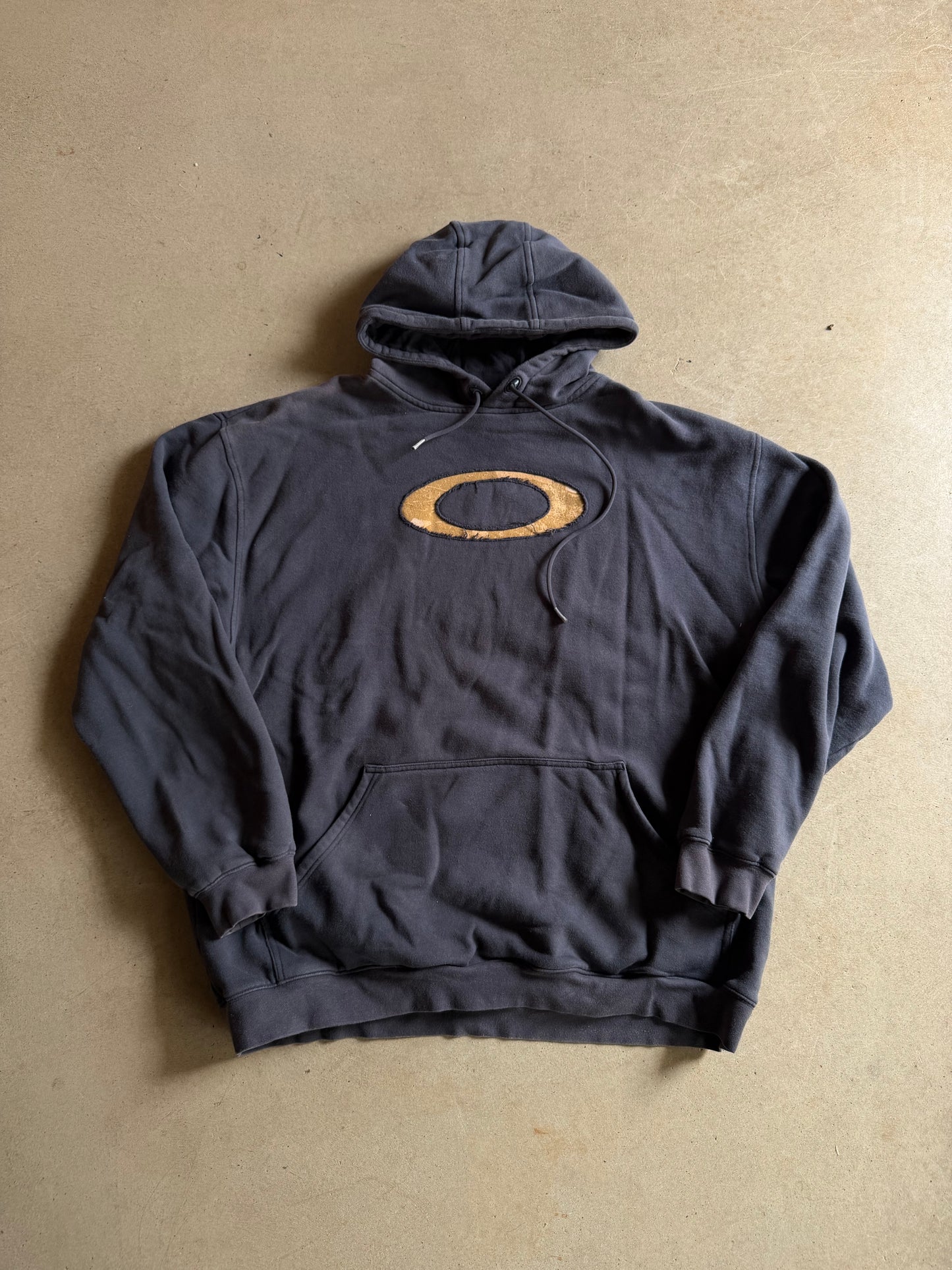 Y2K Oakley Brown O Hoodie Sz 2XL