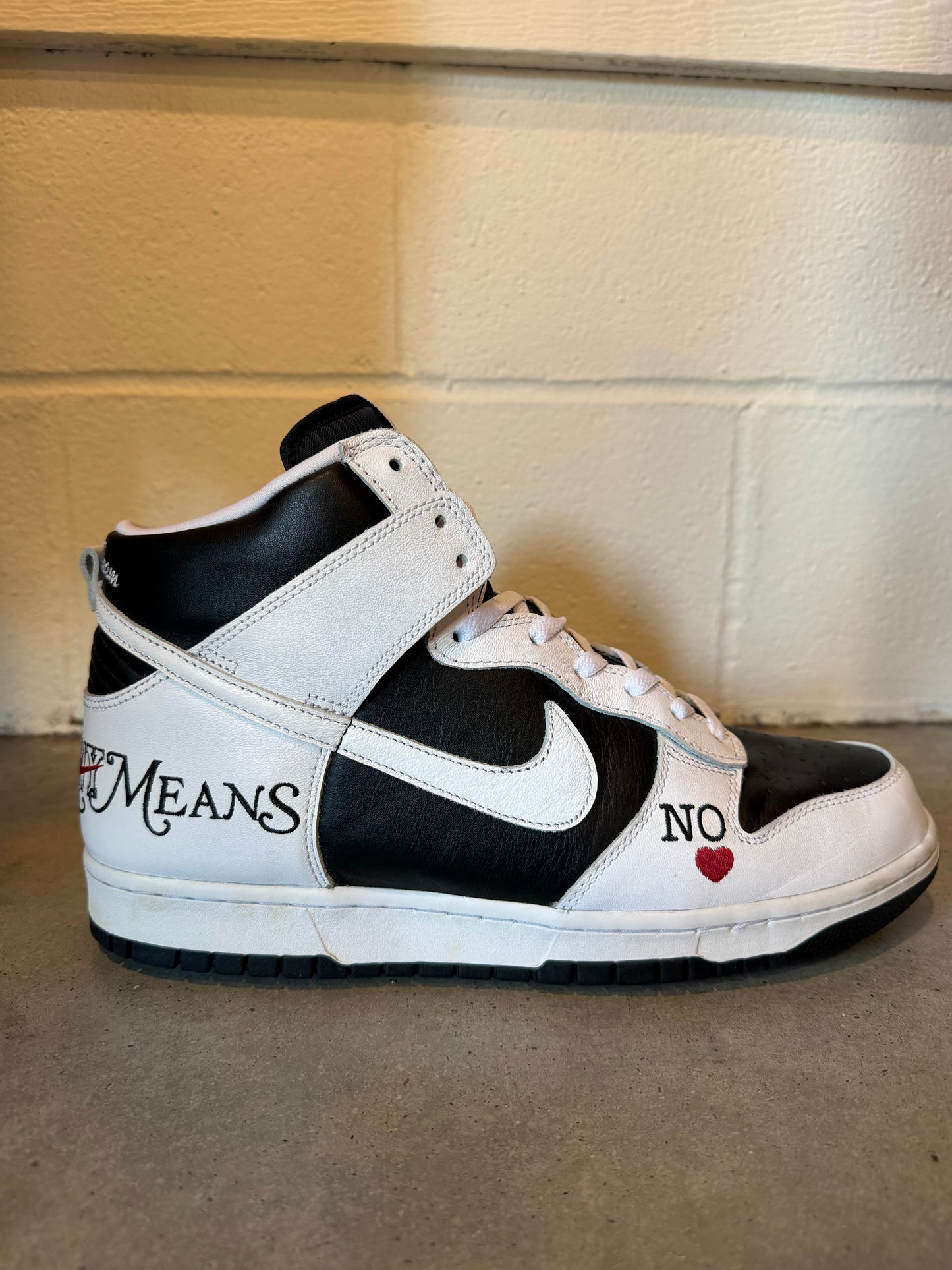 Preowned Nike SB Dunk High Supreme By Any Means Black Sz 13M/14.5W