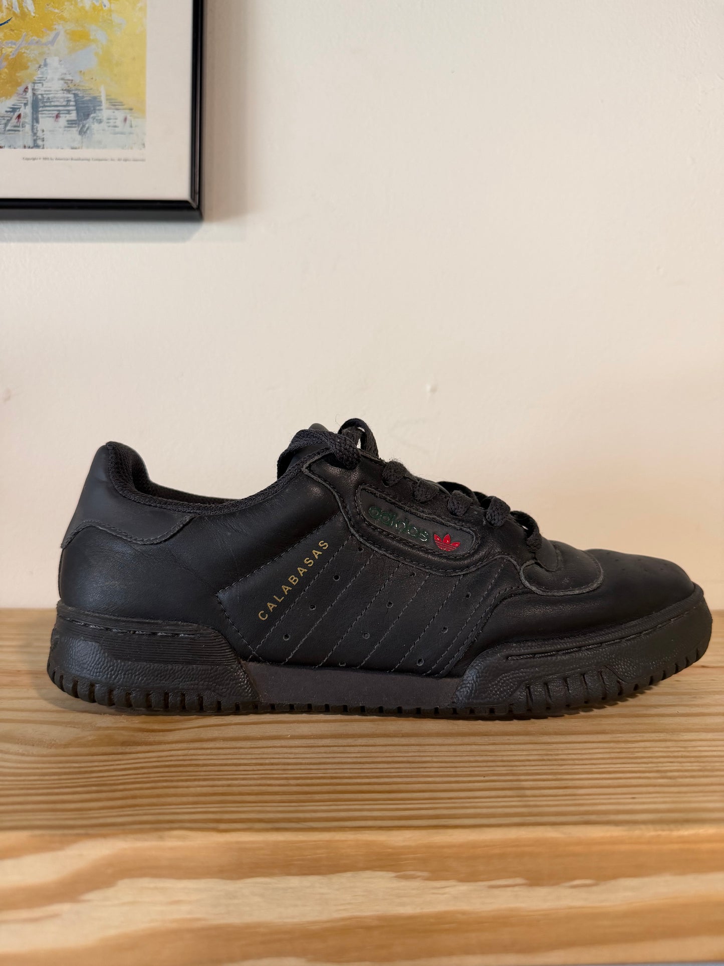 Preowned adidas Yeezy Powerphase Calabasas Core Black Sz 7.5M/9W