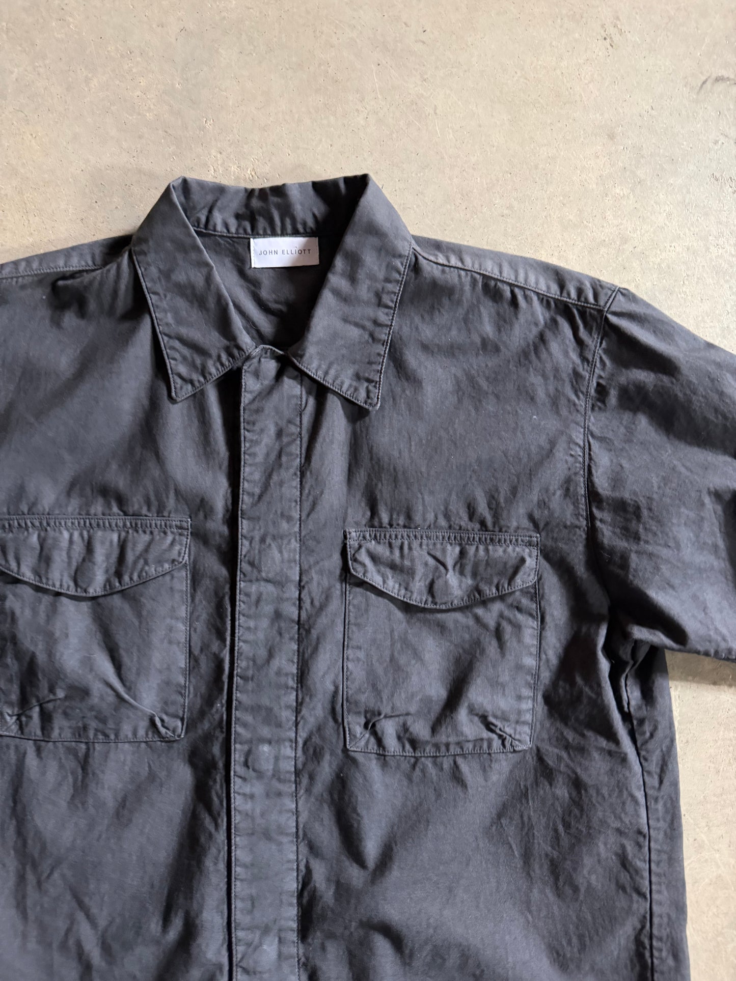 John Elliott Gray Button Up Shirt Sz M/L