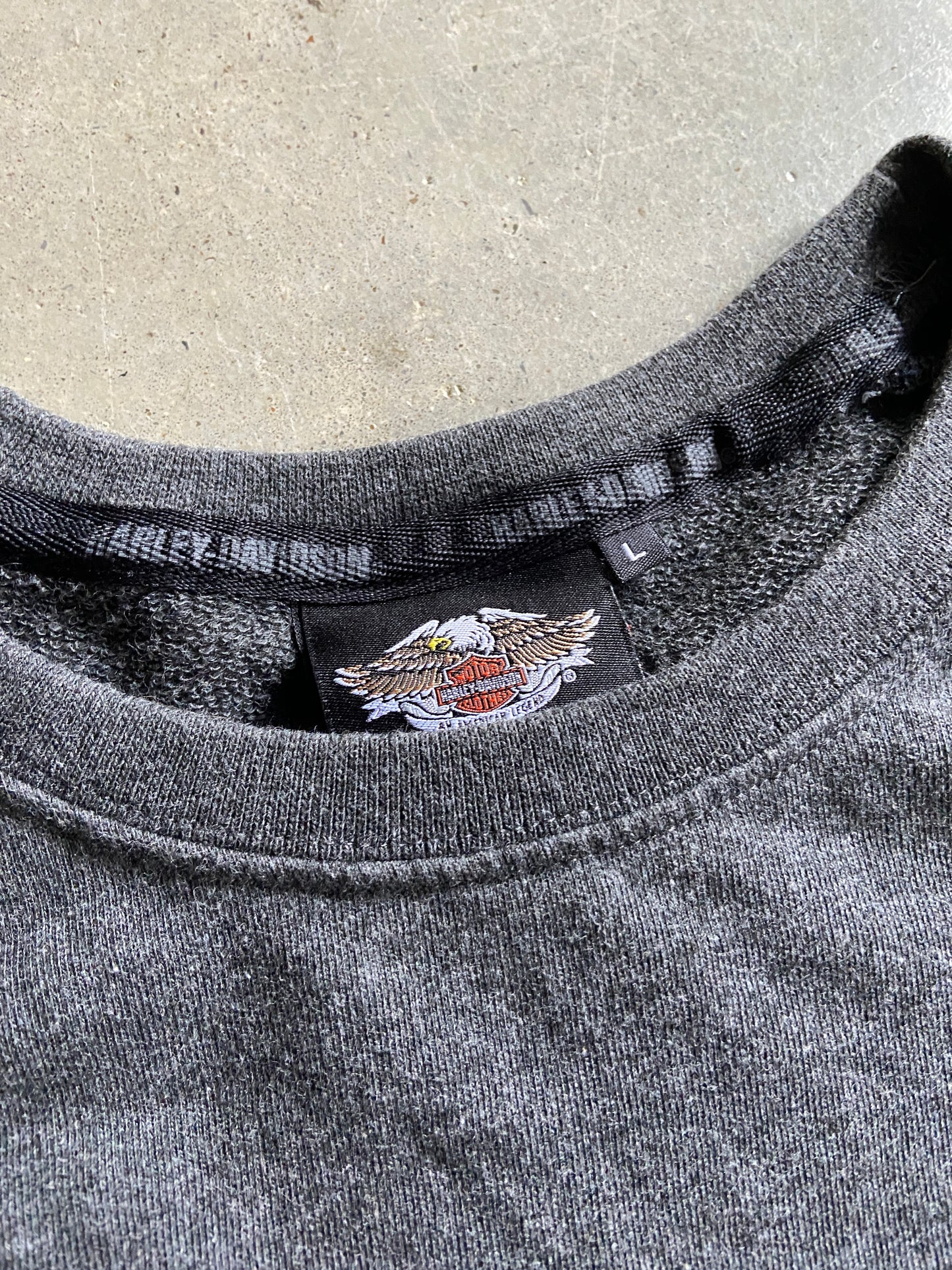 Harley Davidson Gray/Black Sweatshirt Sz L