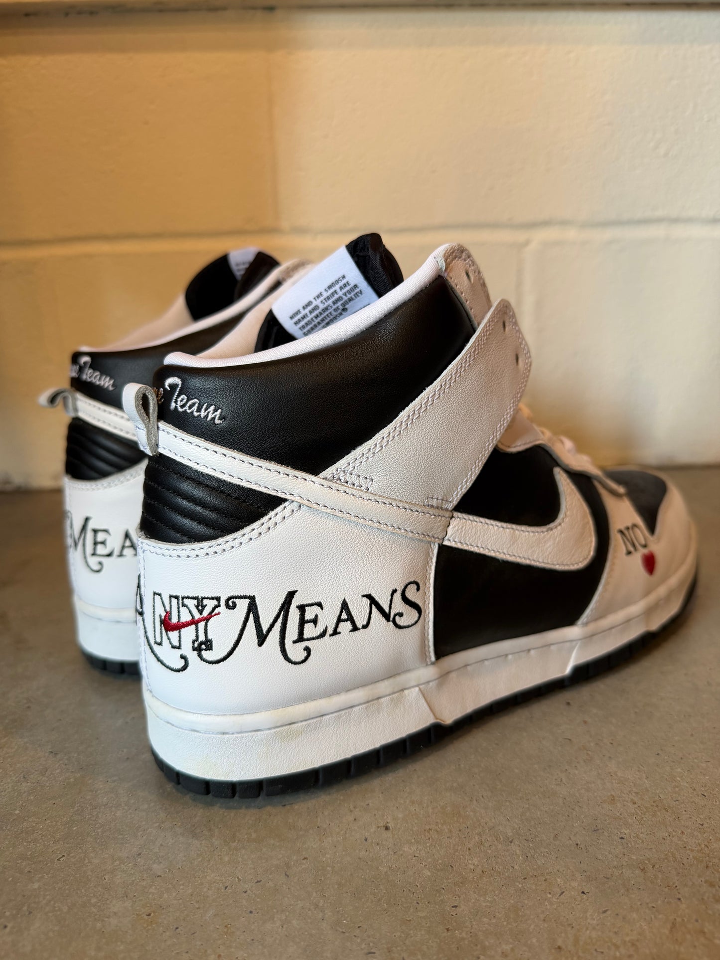 Preowned Nike SB Dunk High Supreme By Any Means Black Sz 13M/14.5W