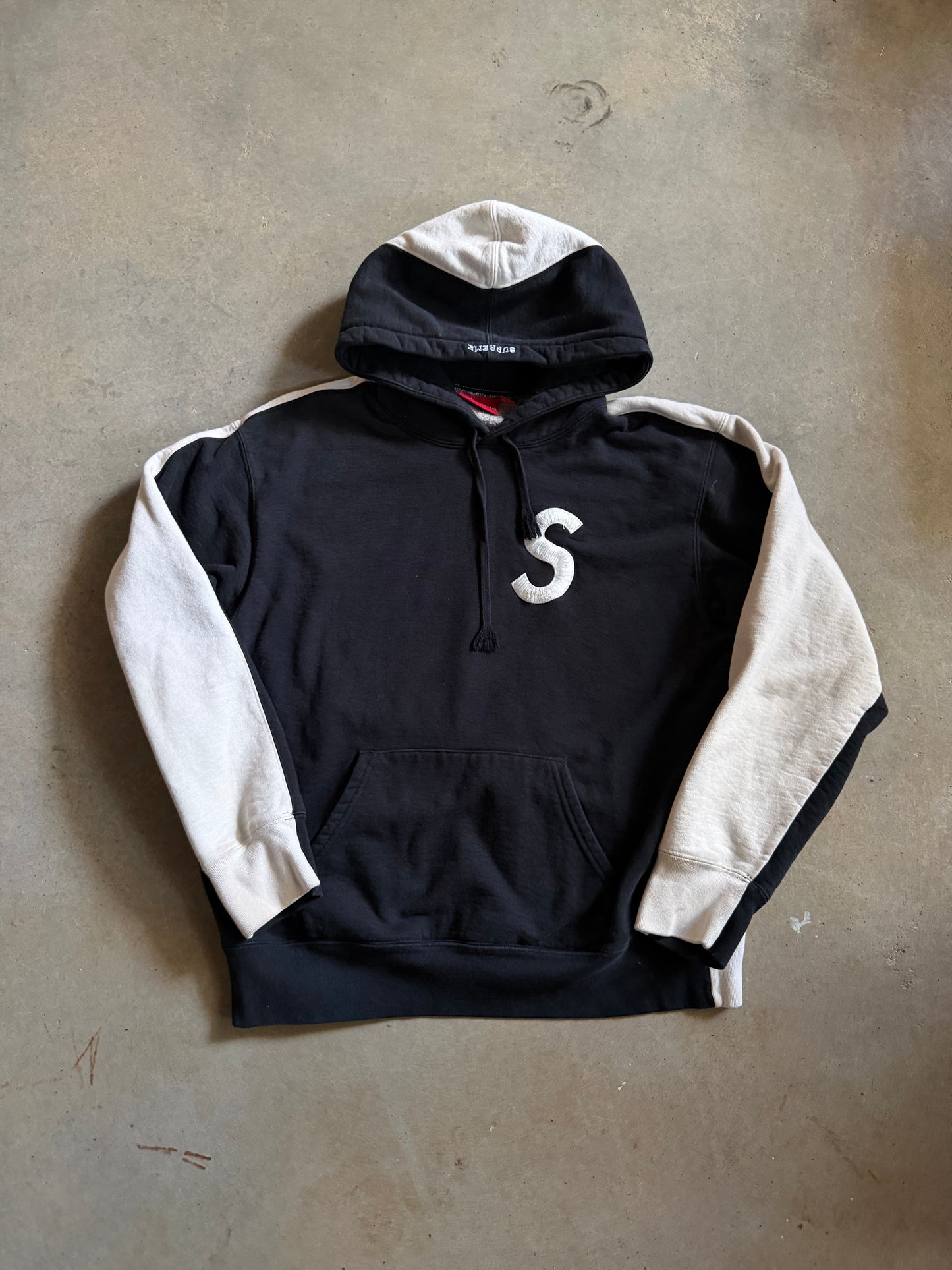 Supreme Two Tone Big S Embroidered Hoodie Sz M