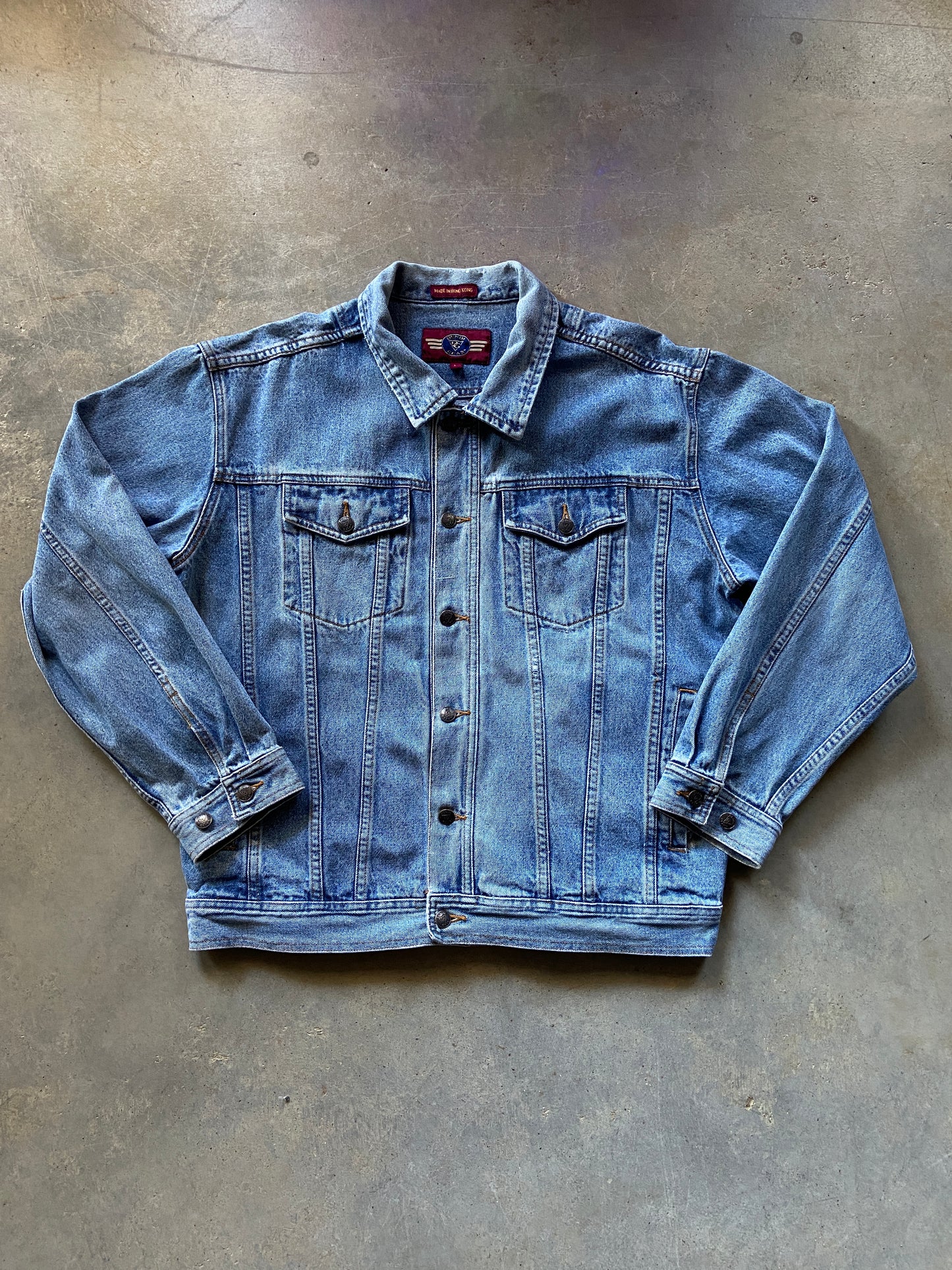 VTG Denim Gear Light Wash Denim Jacket Sz L
