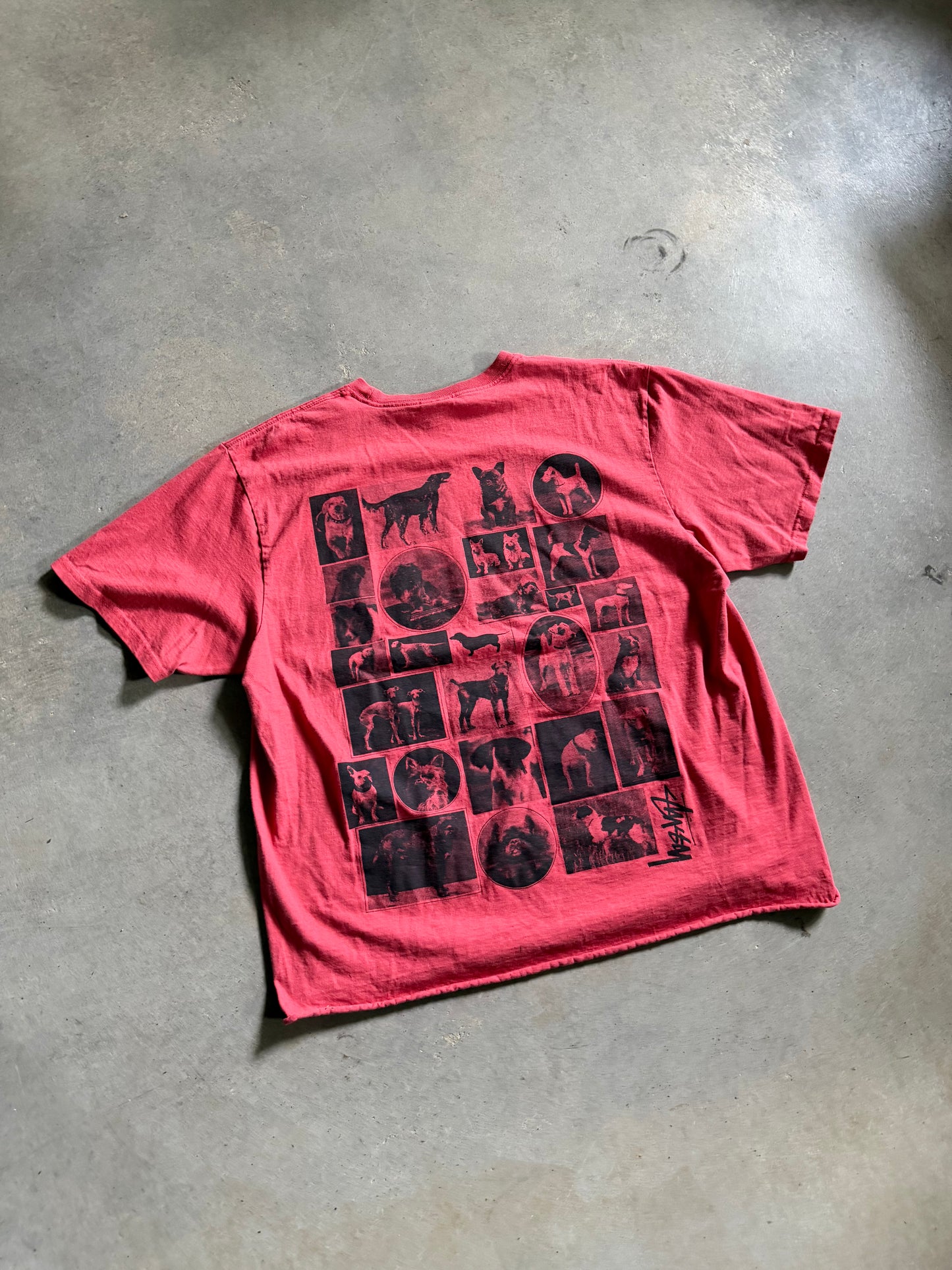 Stussy Dogs Red Tee Sz L