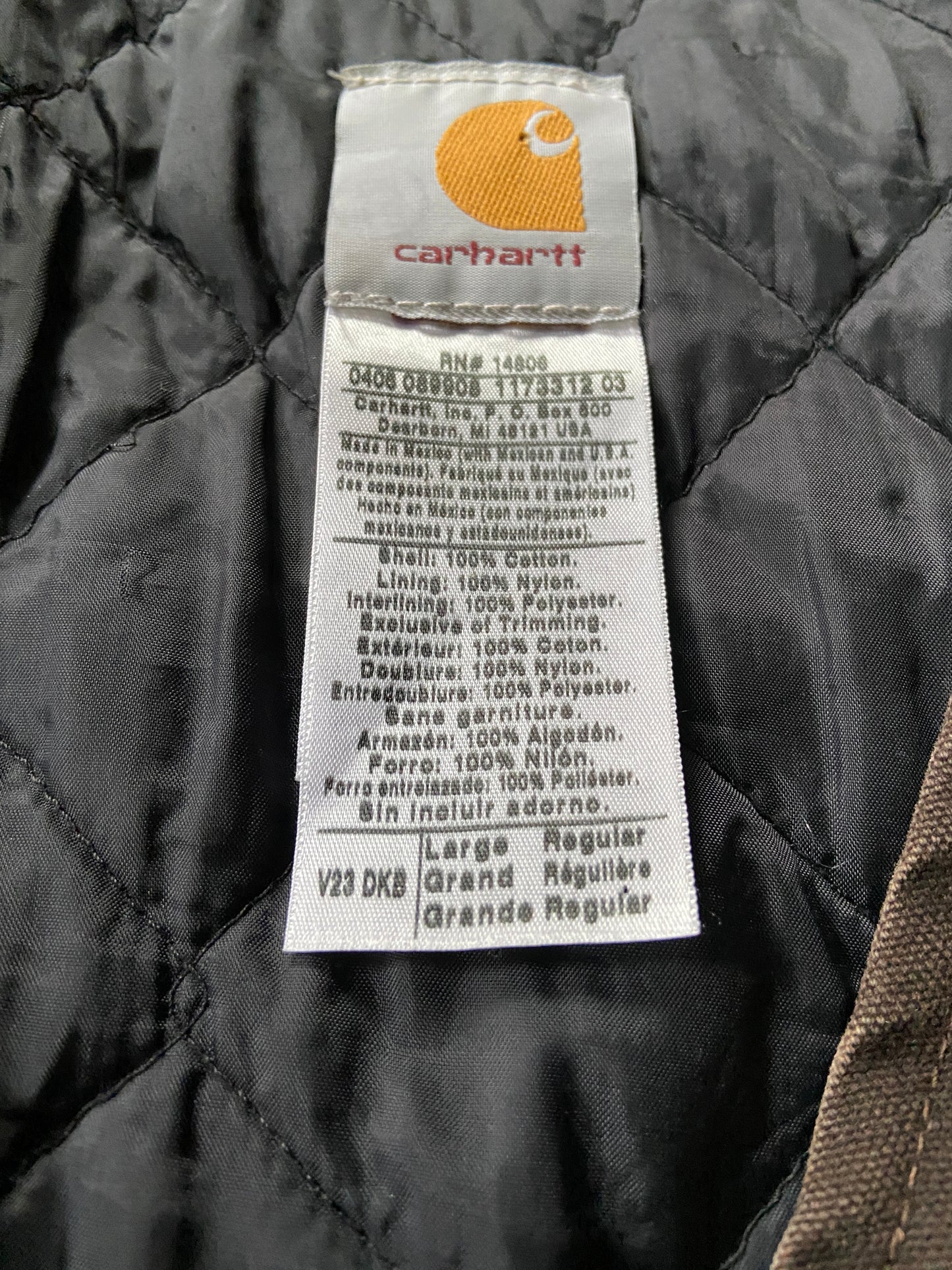 Carhartt Brown V23 DK8 Work Vest Sz Large