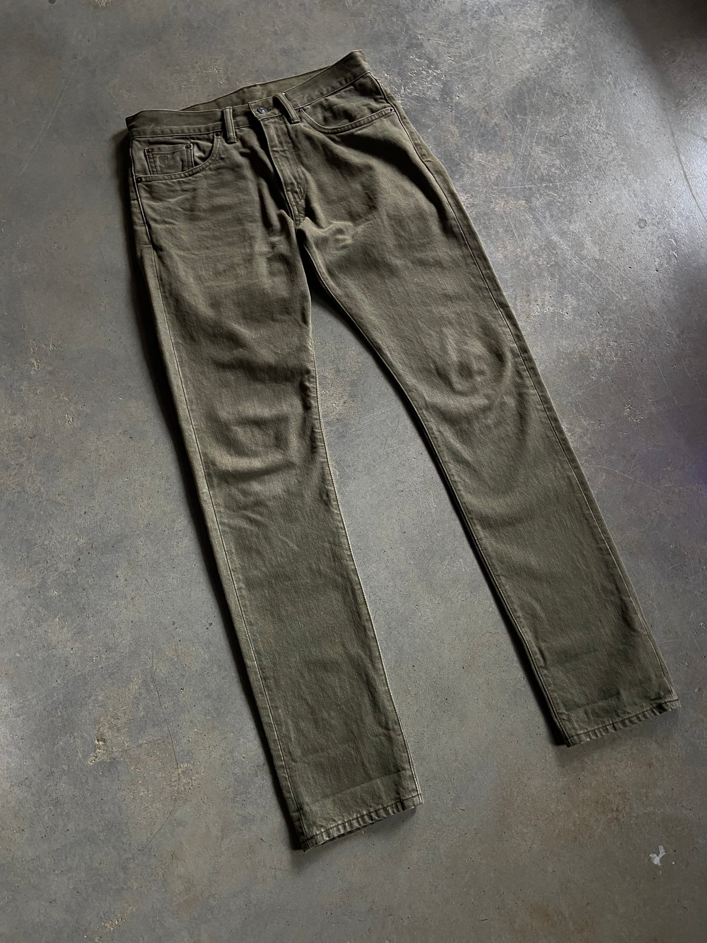 RRL Military Green Denim Jeans Sz 30x32