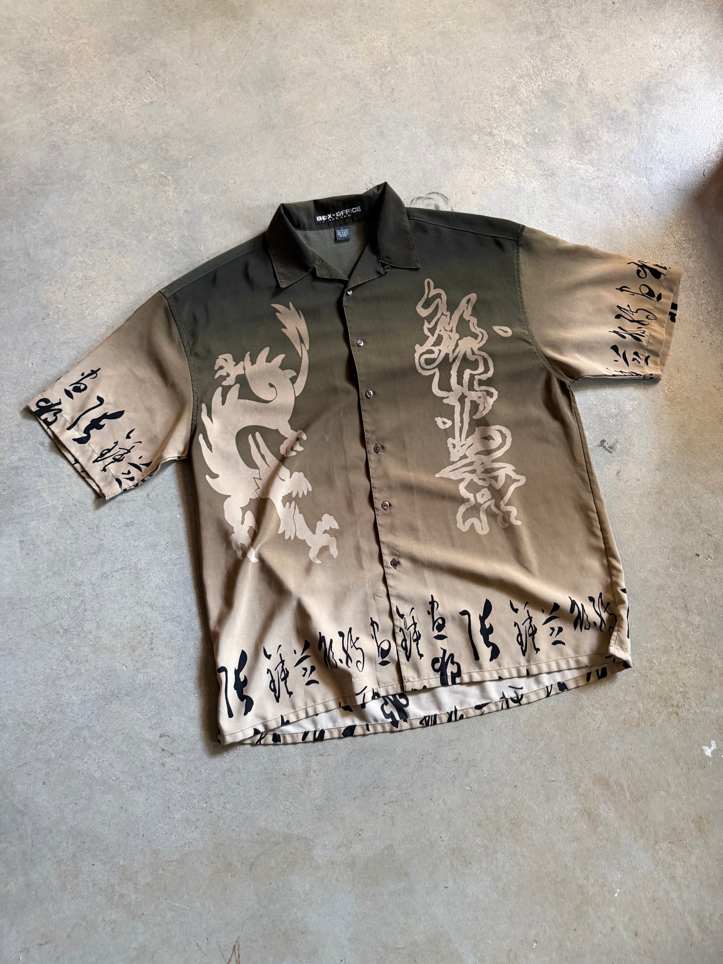 Y2K Box Office Island Button Up Shirt Sz L