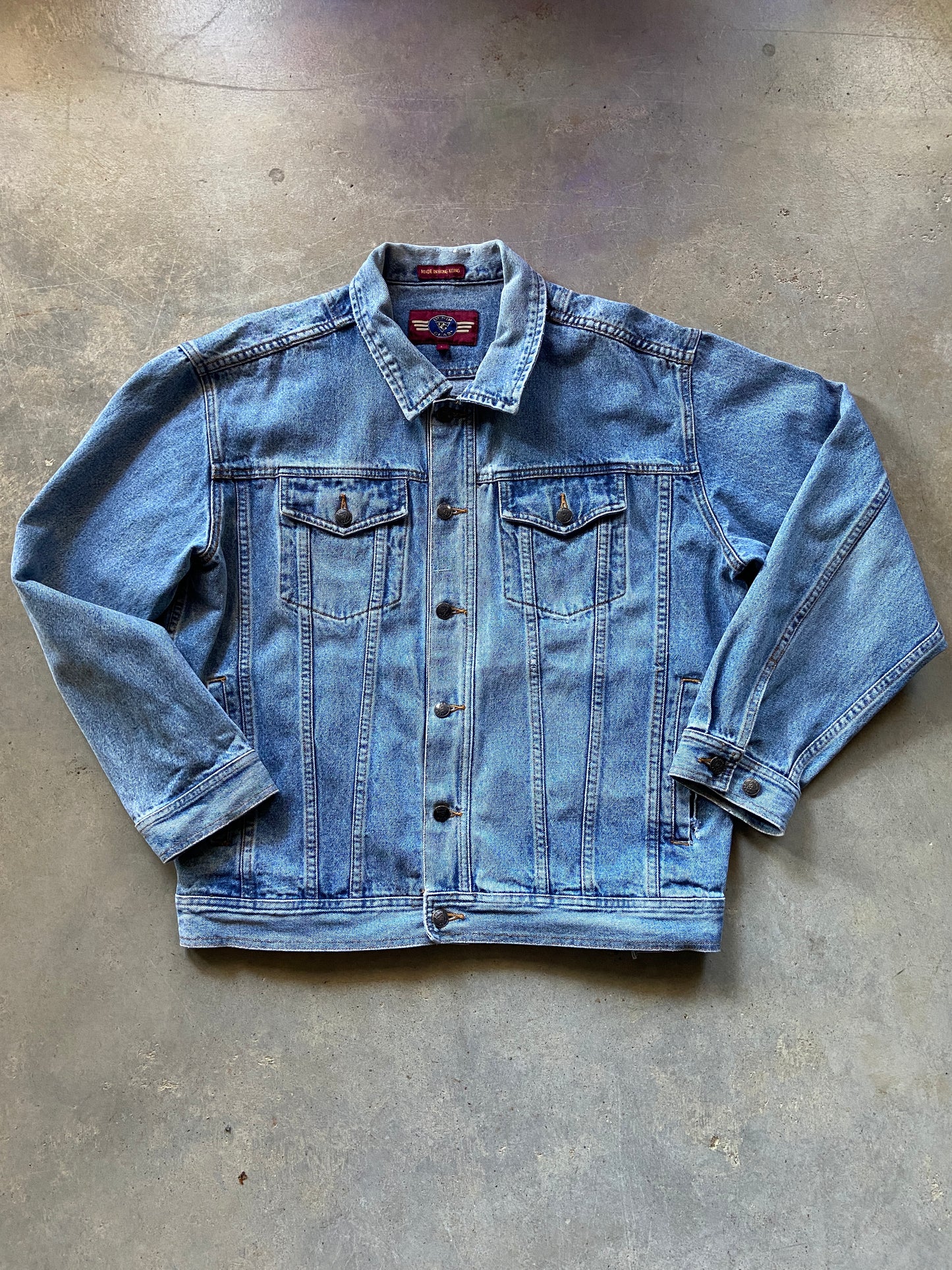 VTG Denim Gear Light Wash Denim Jacket Sz L