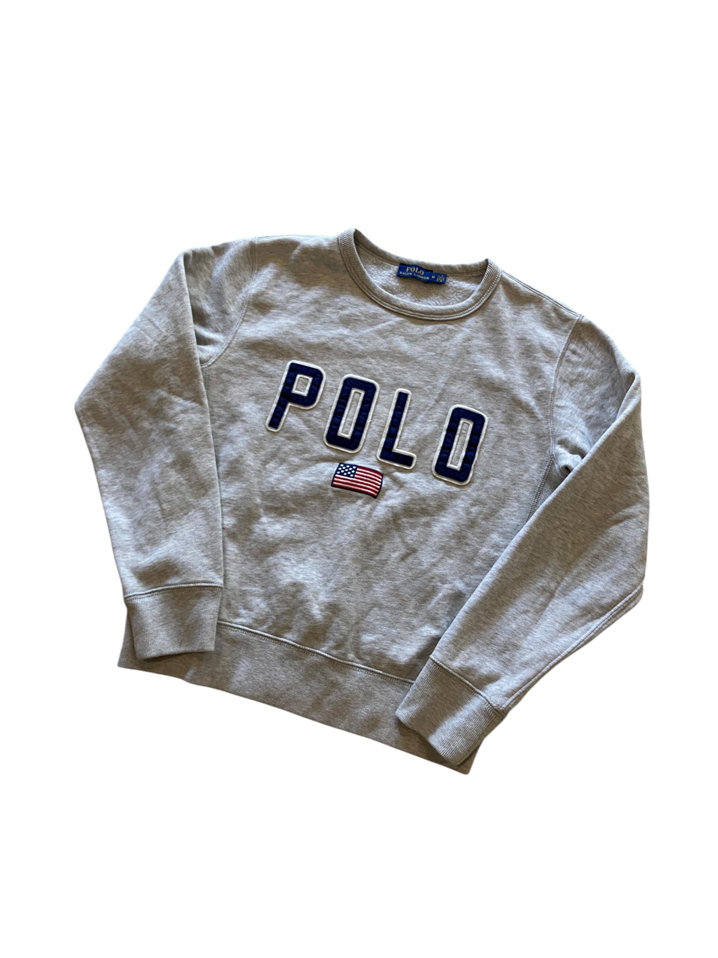 Wmns Polo Ralph Lauren Flag Sweatshirt Sz Med