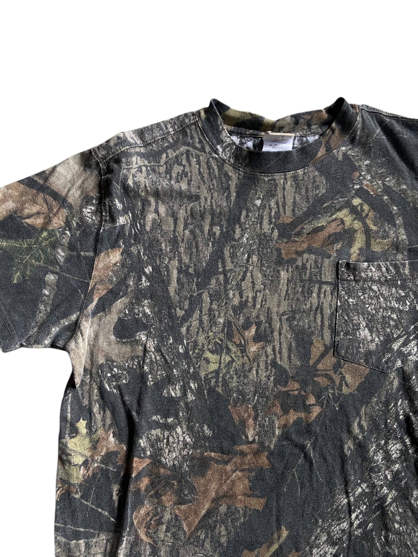 VTG Mossy Oak Camo Pocket Tee Sz L