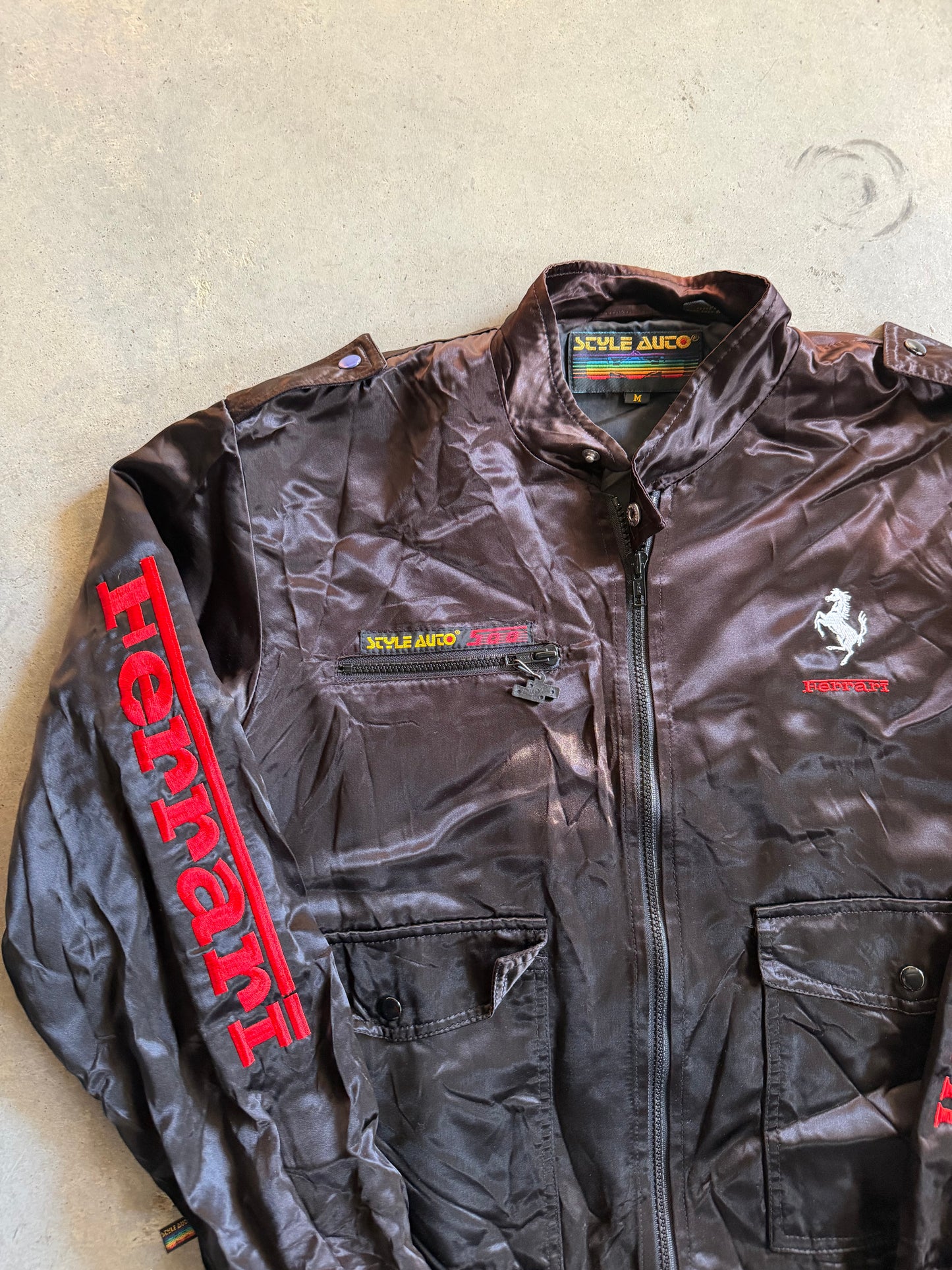 VTG Ferrari World Champion Satin Jacket Sz M