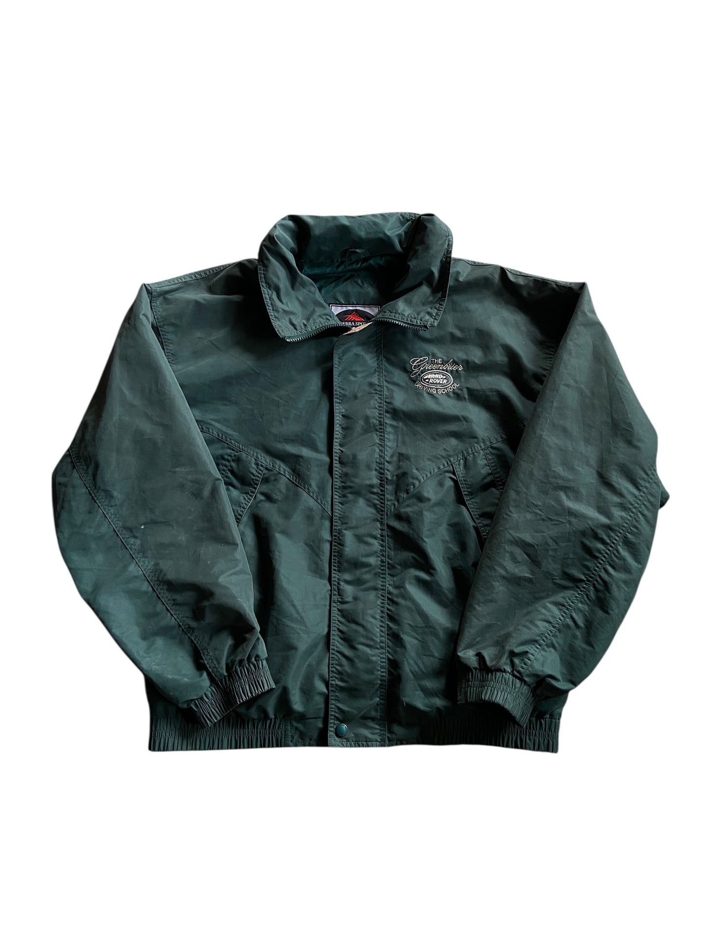 VTG Land Rover Driving School Green Harrington Jacket Sz L
