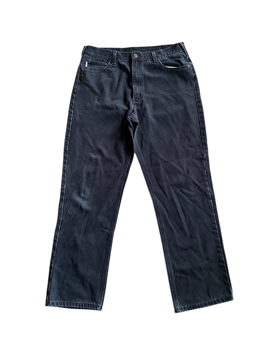 VTG Slightly Distressed Carhartt Black Jeans Sz 38x34