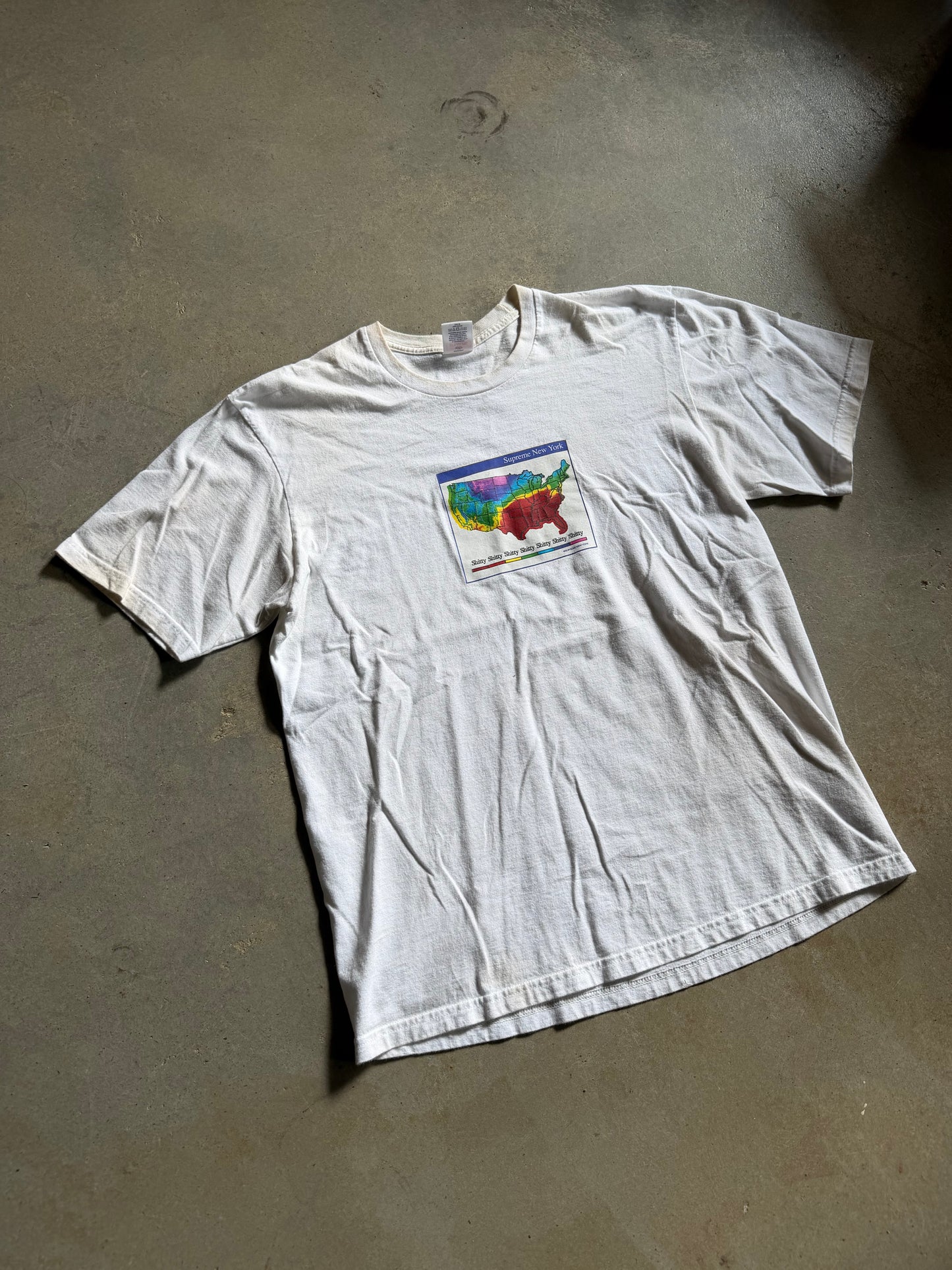 Supreme Weather Tee White Tee Sz M