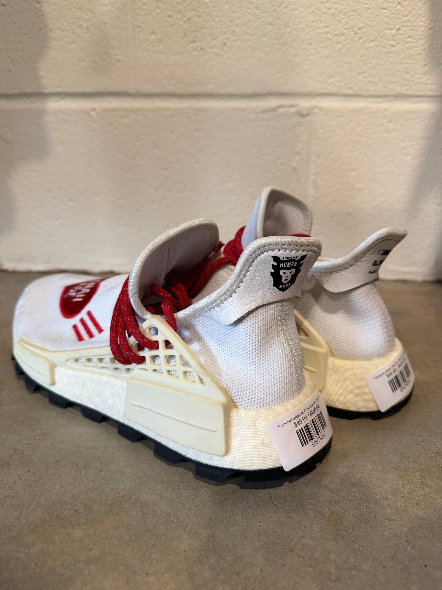 Preowned adidas NMD HU Pharrell Human Made White Red