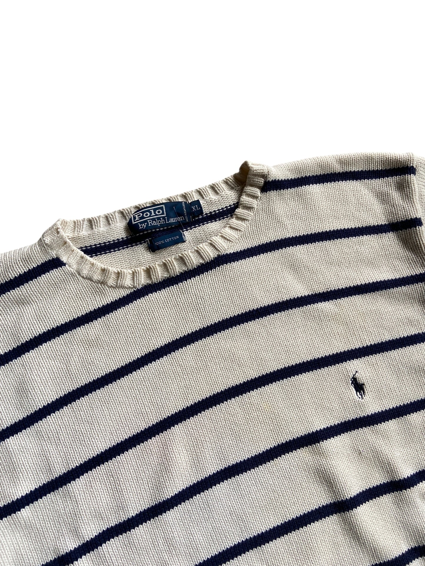 VTG Polo Striped Knit Sweater Sz XL