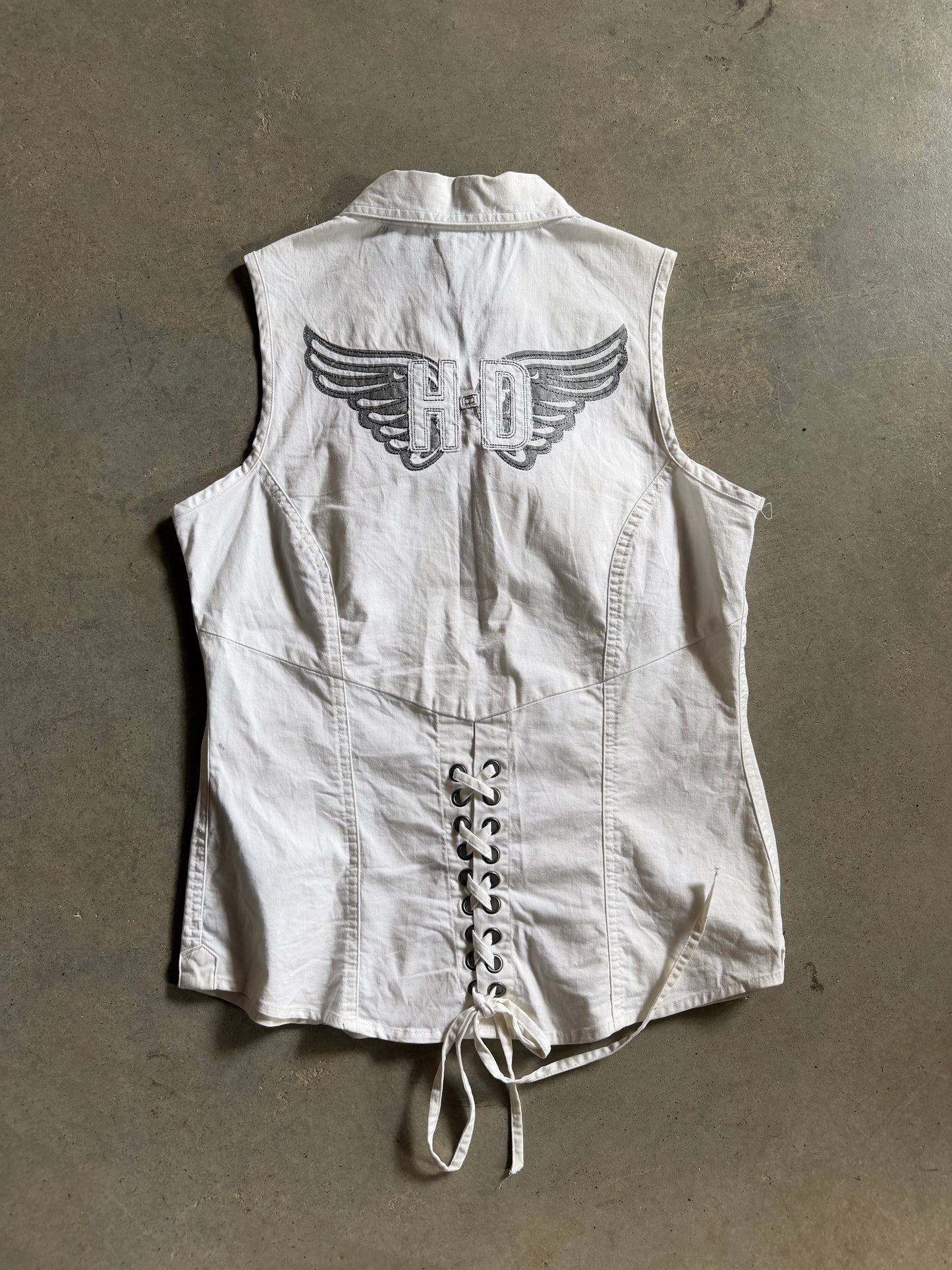 Y2K Harley Davidson Zip Up Women’s Vest Sz S