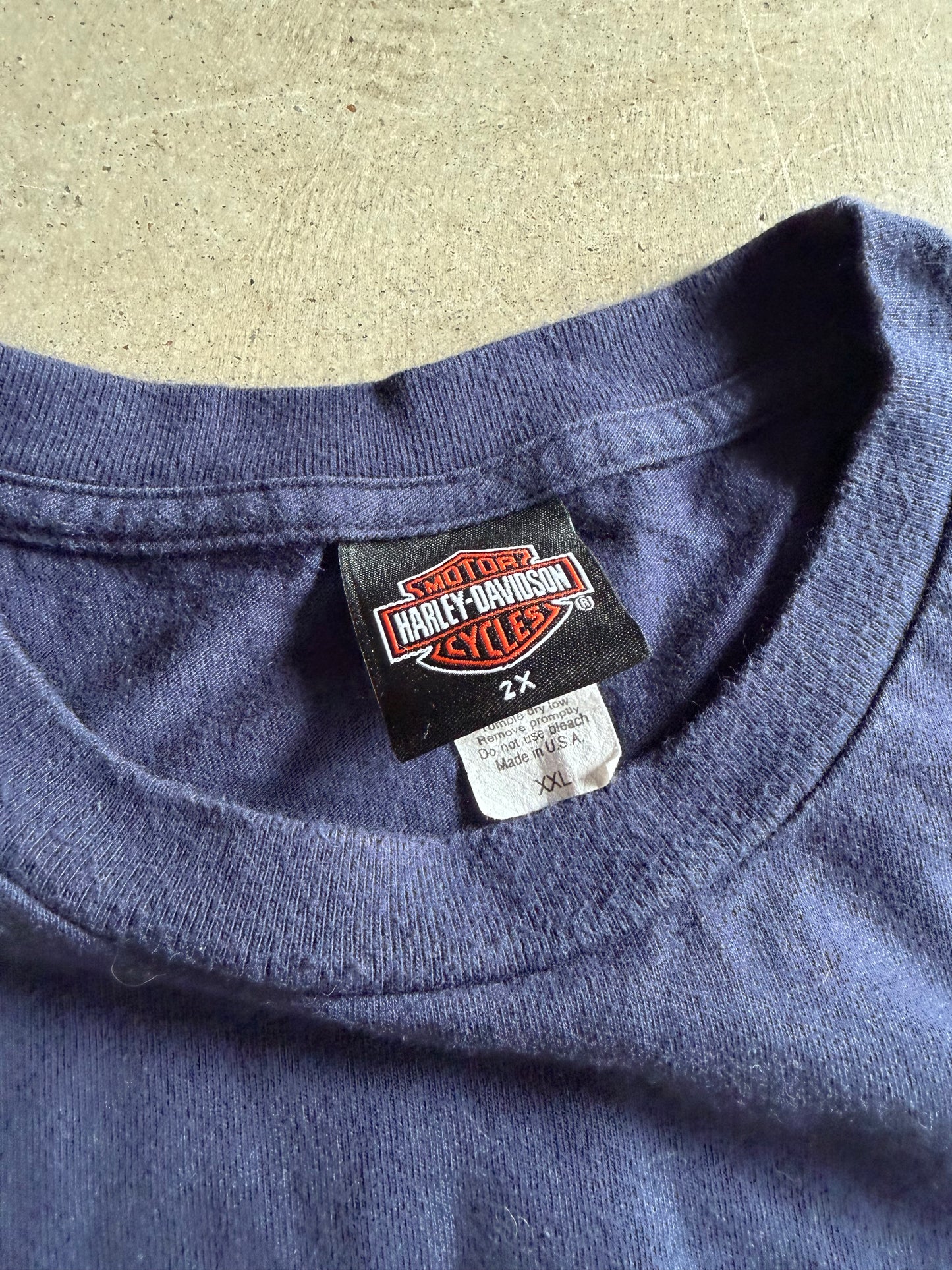 VTG Harley Davidson Appalachian Navy Blue Tee Sz XL