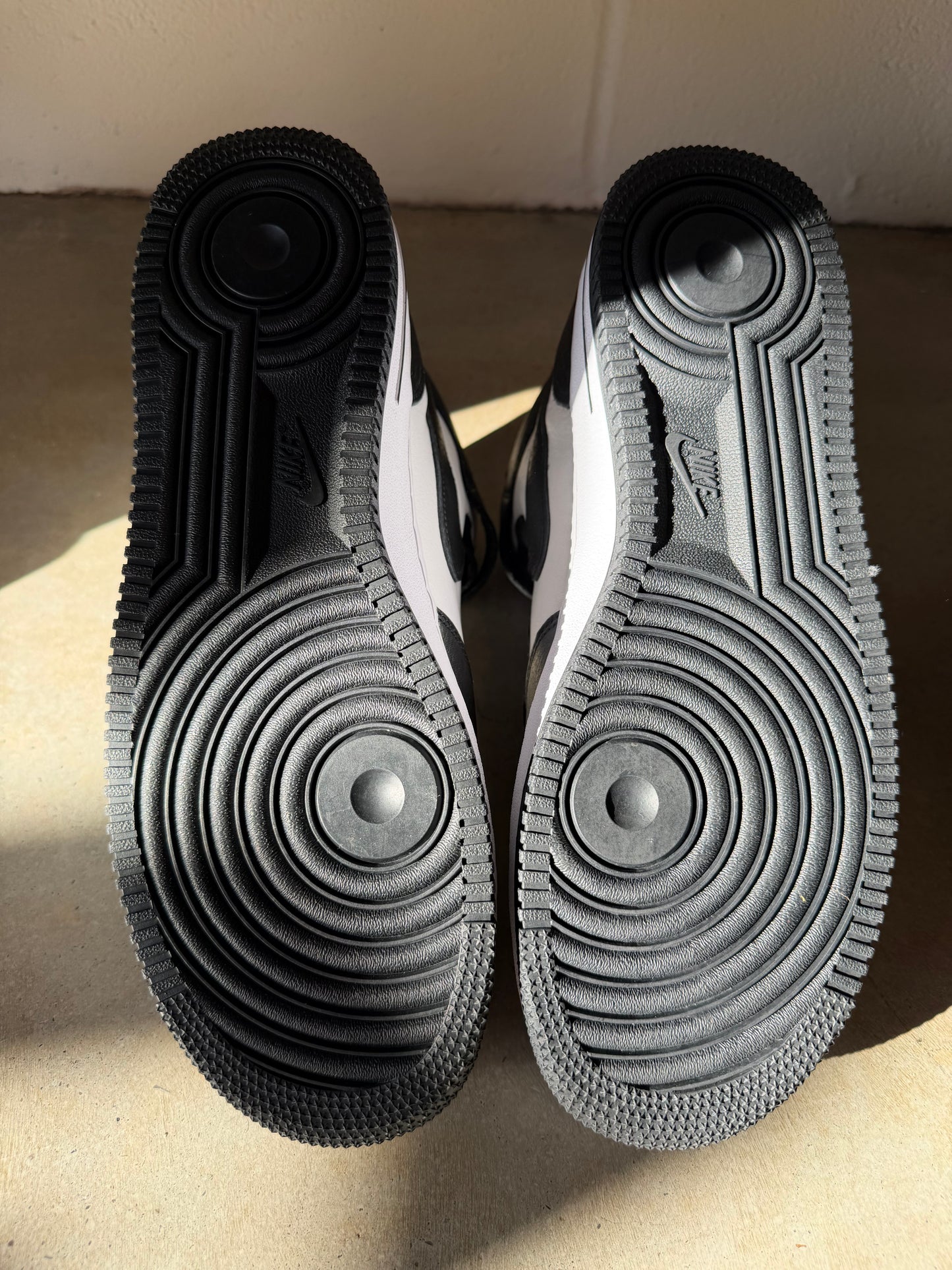 Preowned Nike Stussy Air Force One Mid Light Bone Black Sz 10.5M/12W