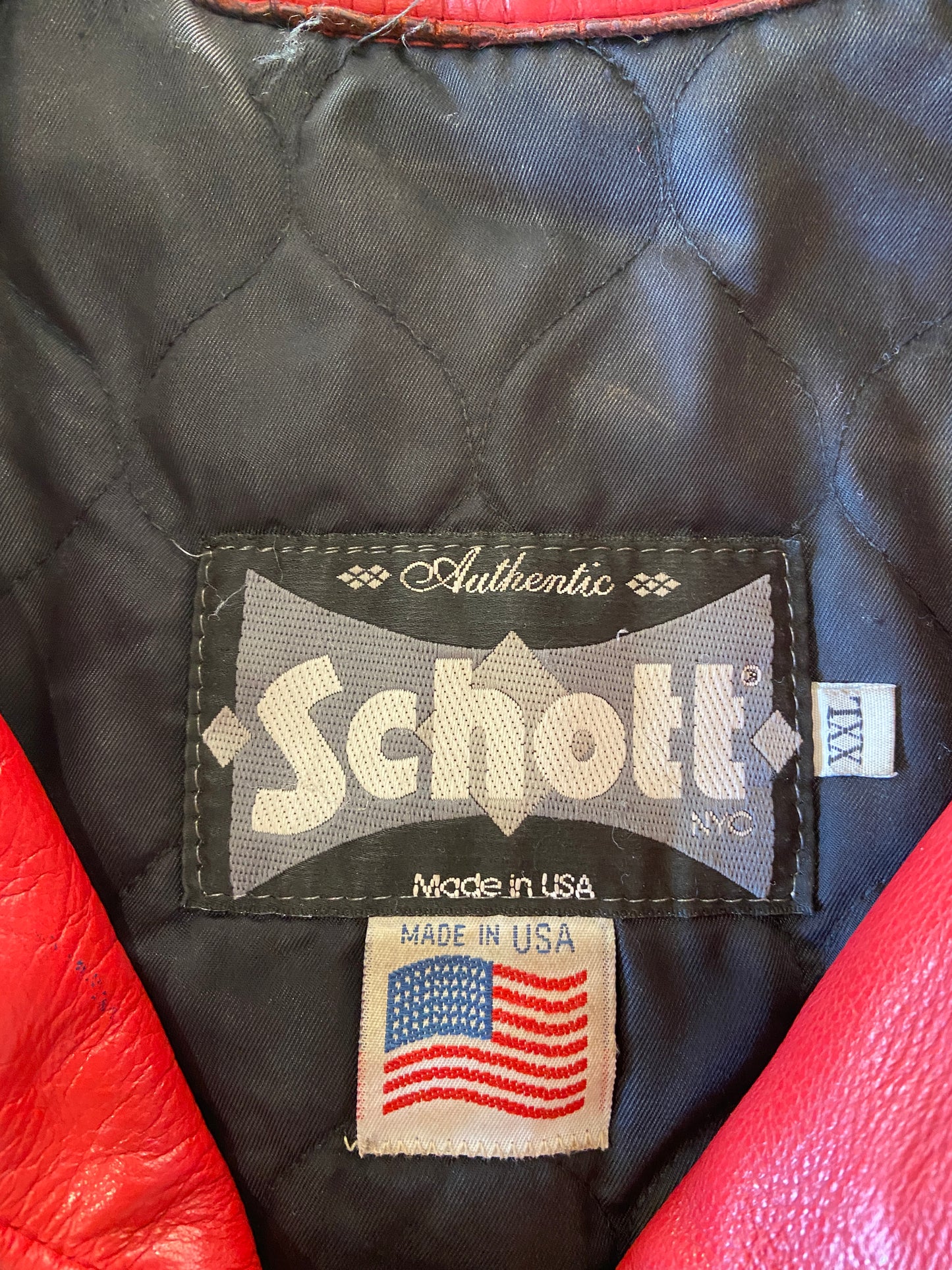 VTG Schott NYC Formula One Racing Leather Jacket Sz XXL