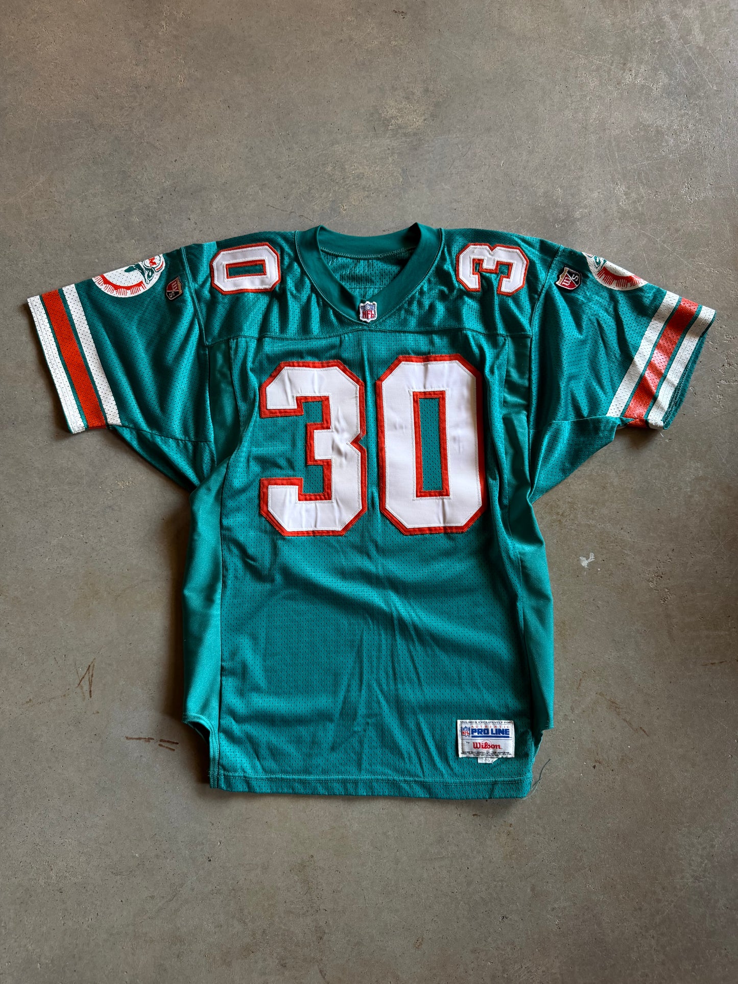 VTG Miami Dolphins Bernie Parmalee Wilson Proline Authentic Jersey Sz 46