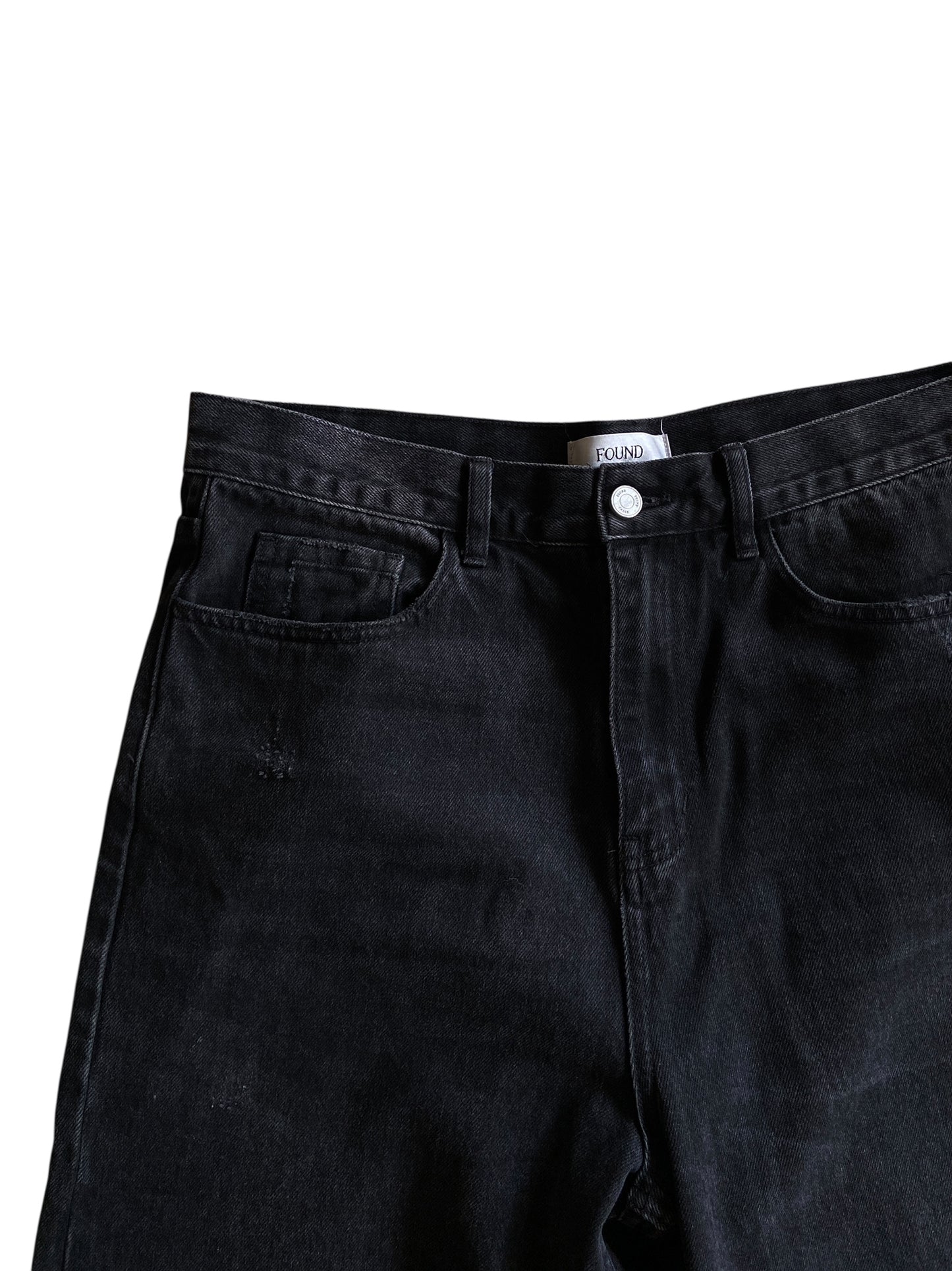 Found Black Denim Baggy Jeans Sz 33x31