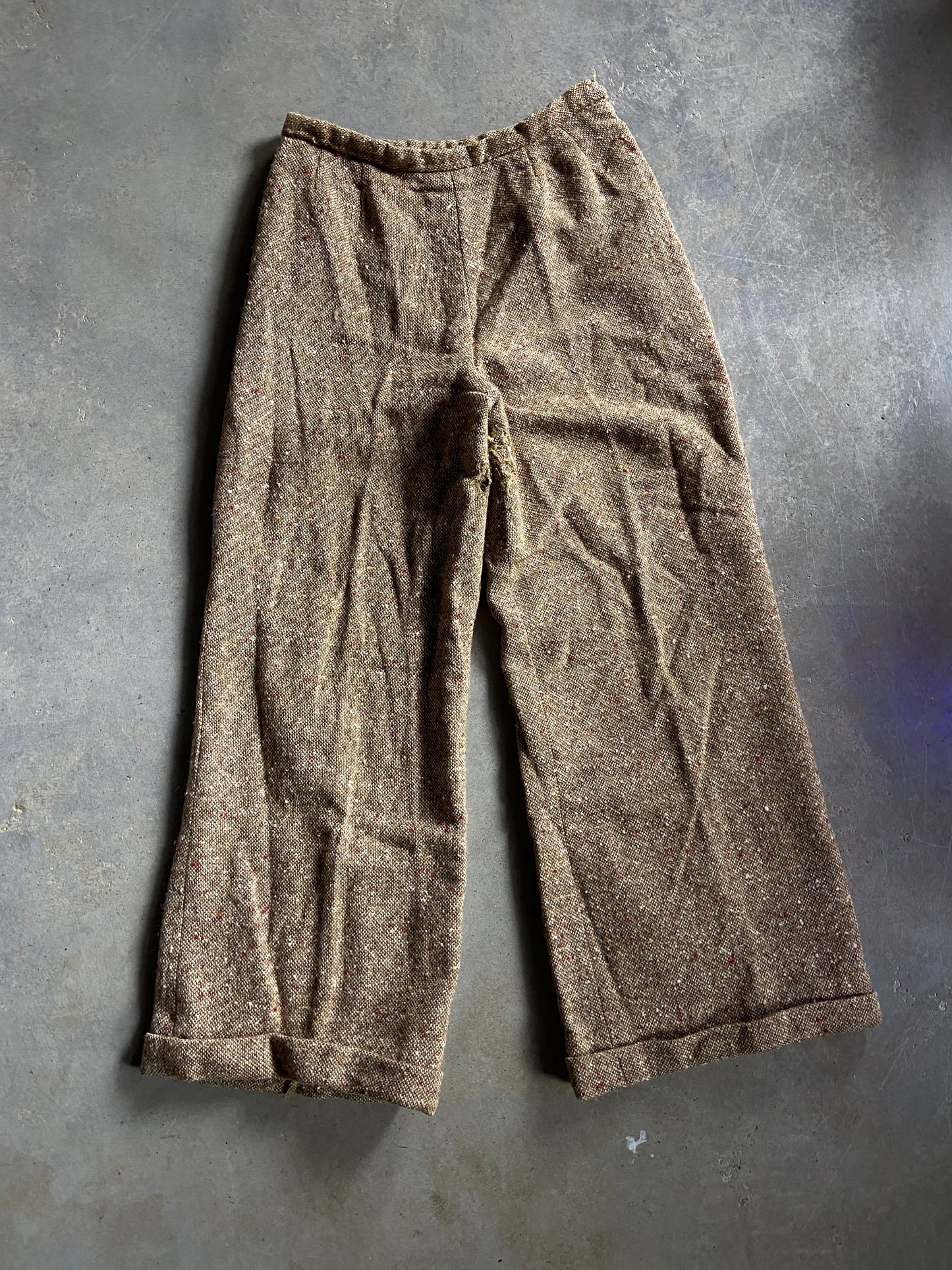 Vintage Handmade Tweed Flare Pants Sz 30x29